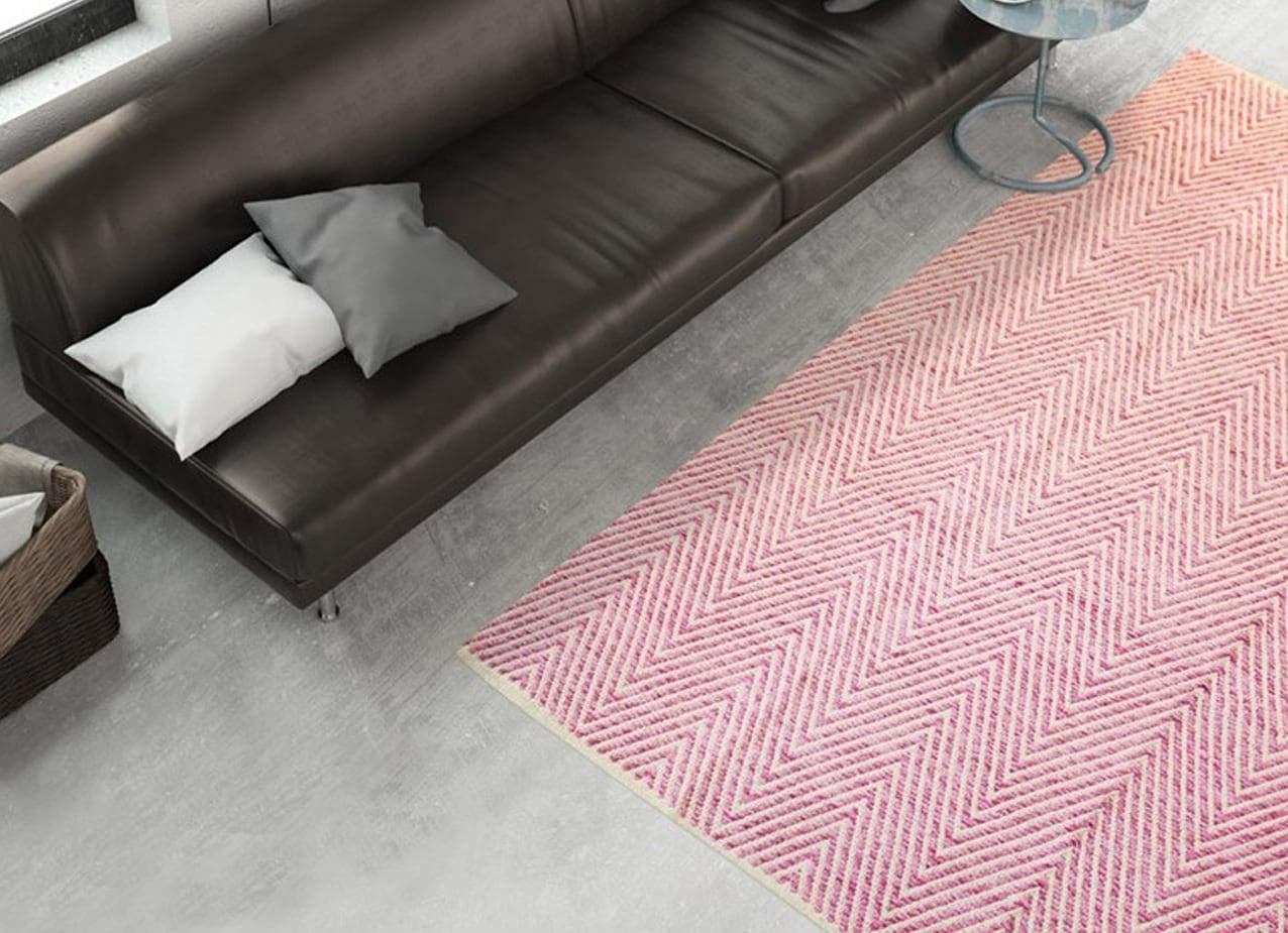 Kayoom Teppich Aperitif Pink: Handgewebter Baumwollteppich für gemütliches Wohnambiente