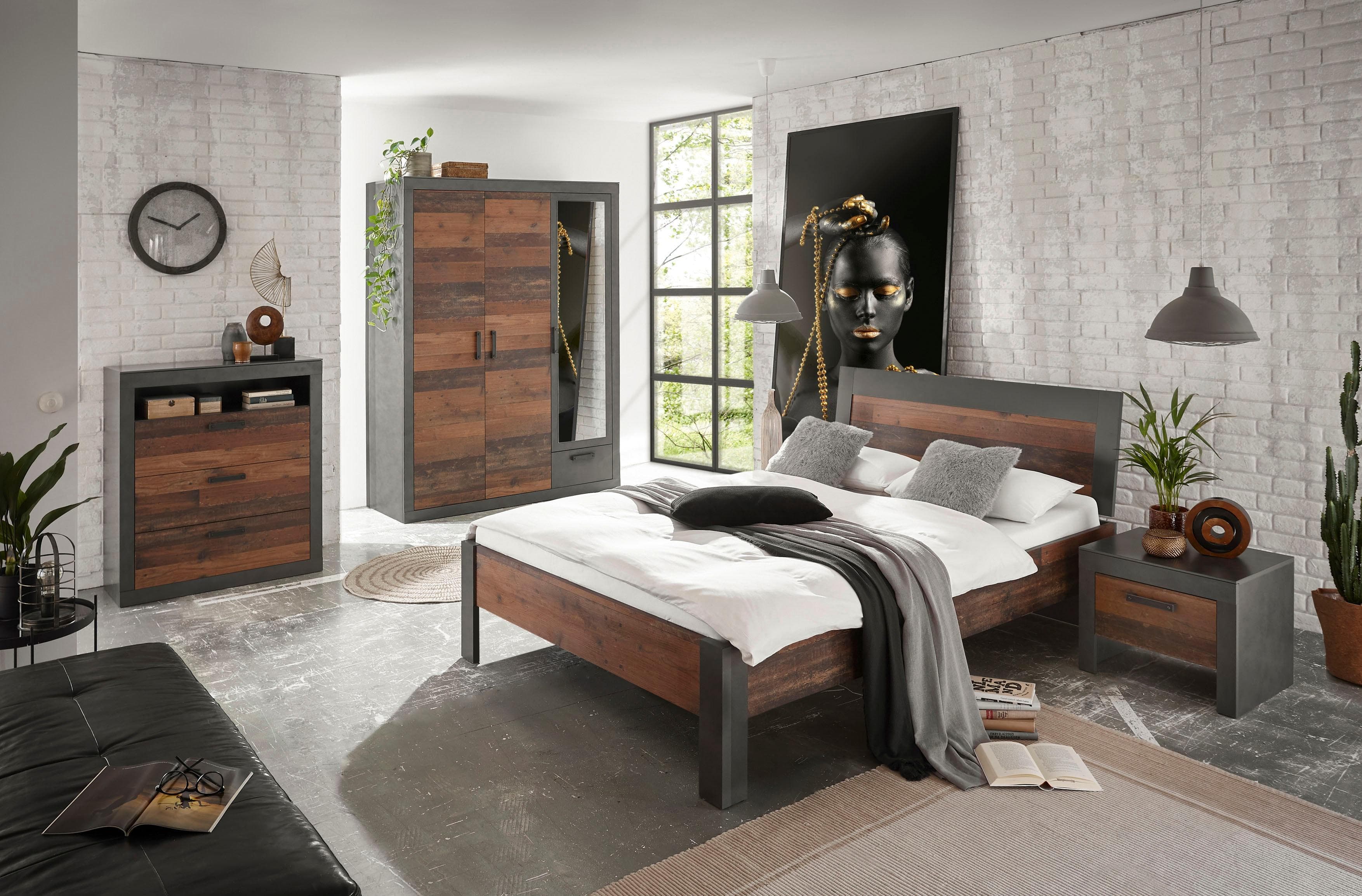 Home affaire Schlafzimmer-Set Brooklyn 4-tlg. mit Holzkopfteil