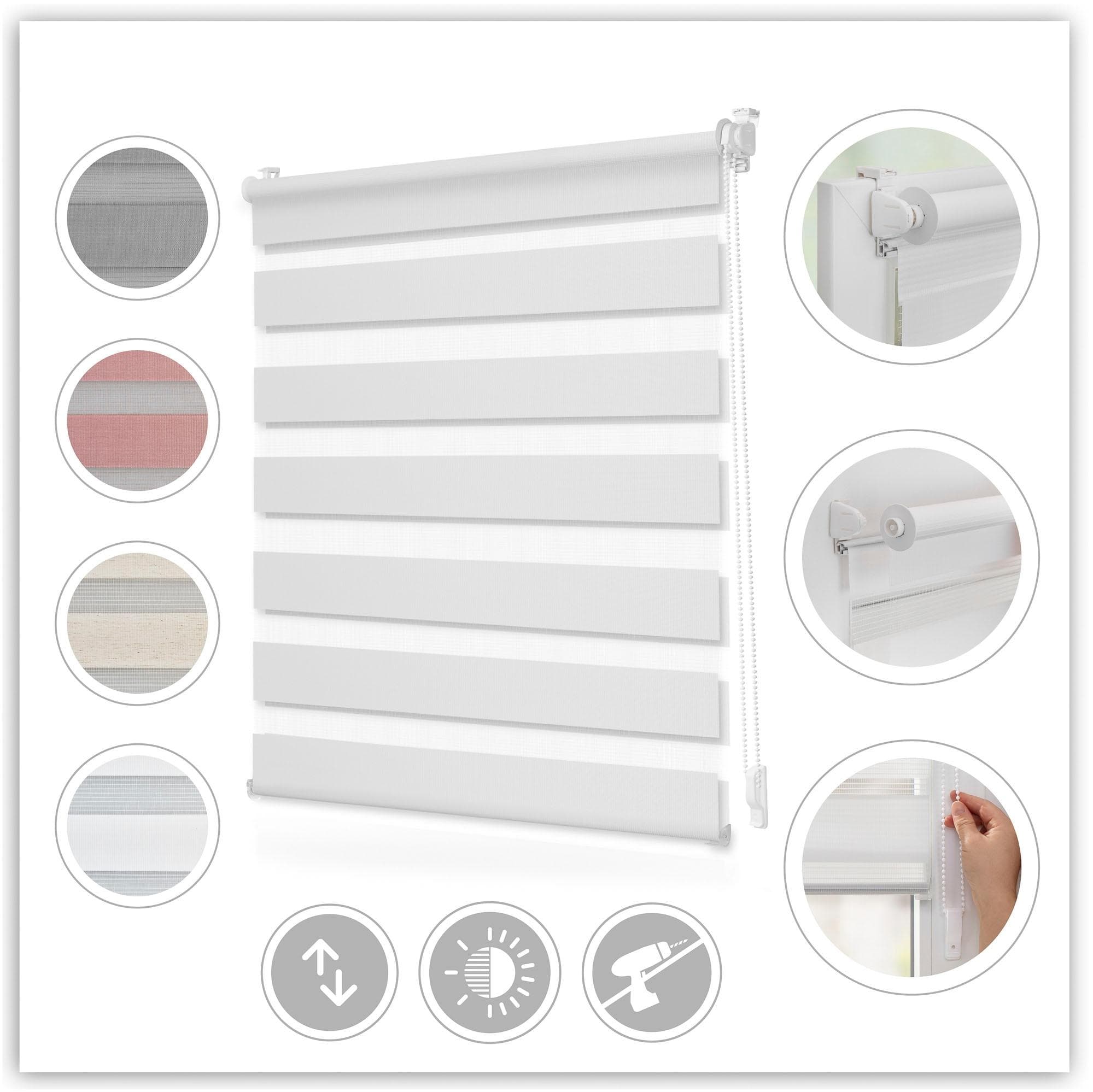 Doppelrollo Duo-Rollo Klemmfix, ohne Bohren, blickdicht, LICHTBLICK ORIGINAL