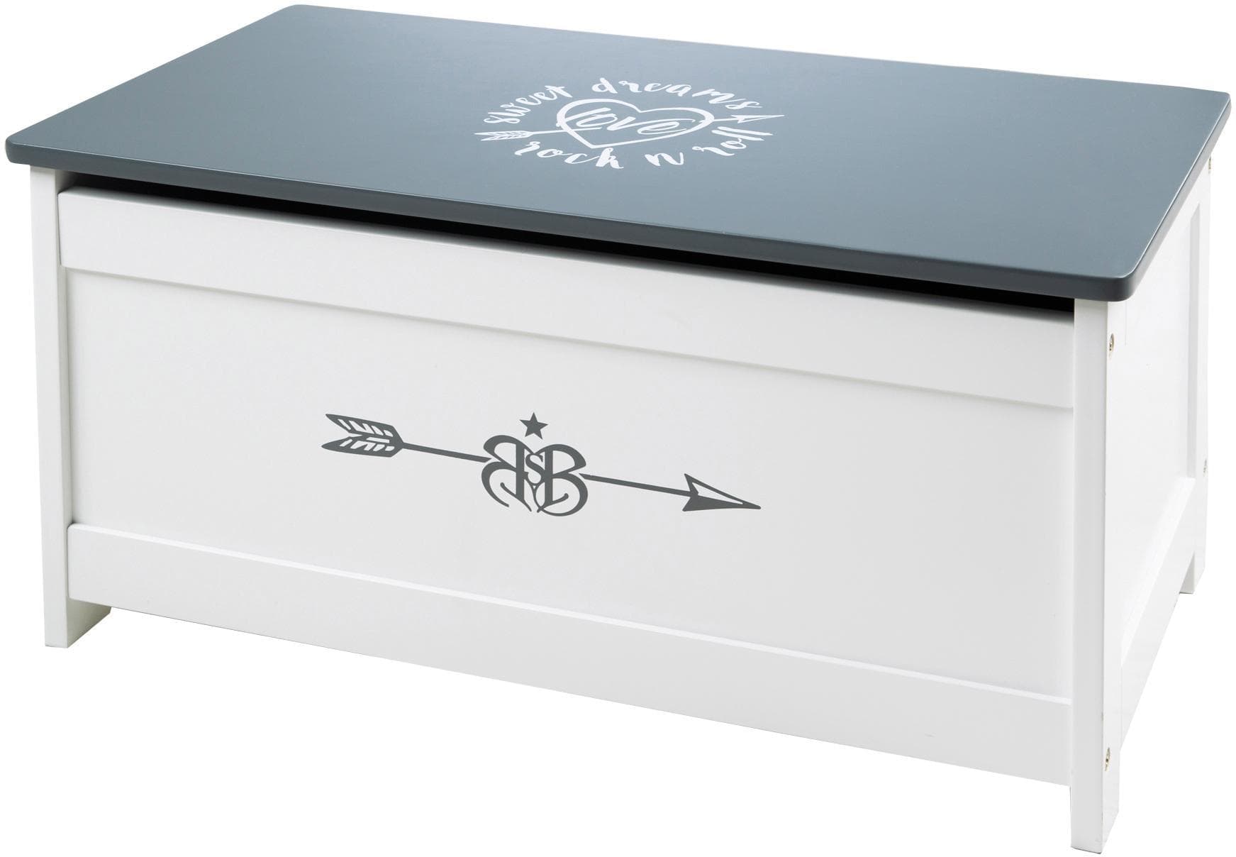 Roba® Rock Star Baby Spielzeugtruhe - Multifunktionale Sitz- & Aufbewahrungstruhe für Kinderzimmer