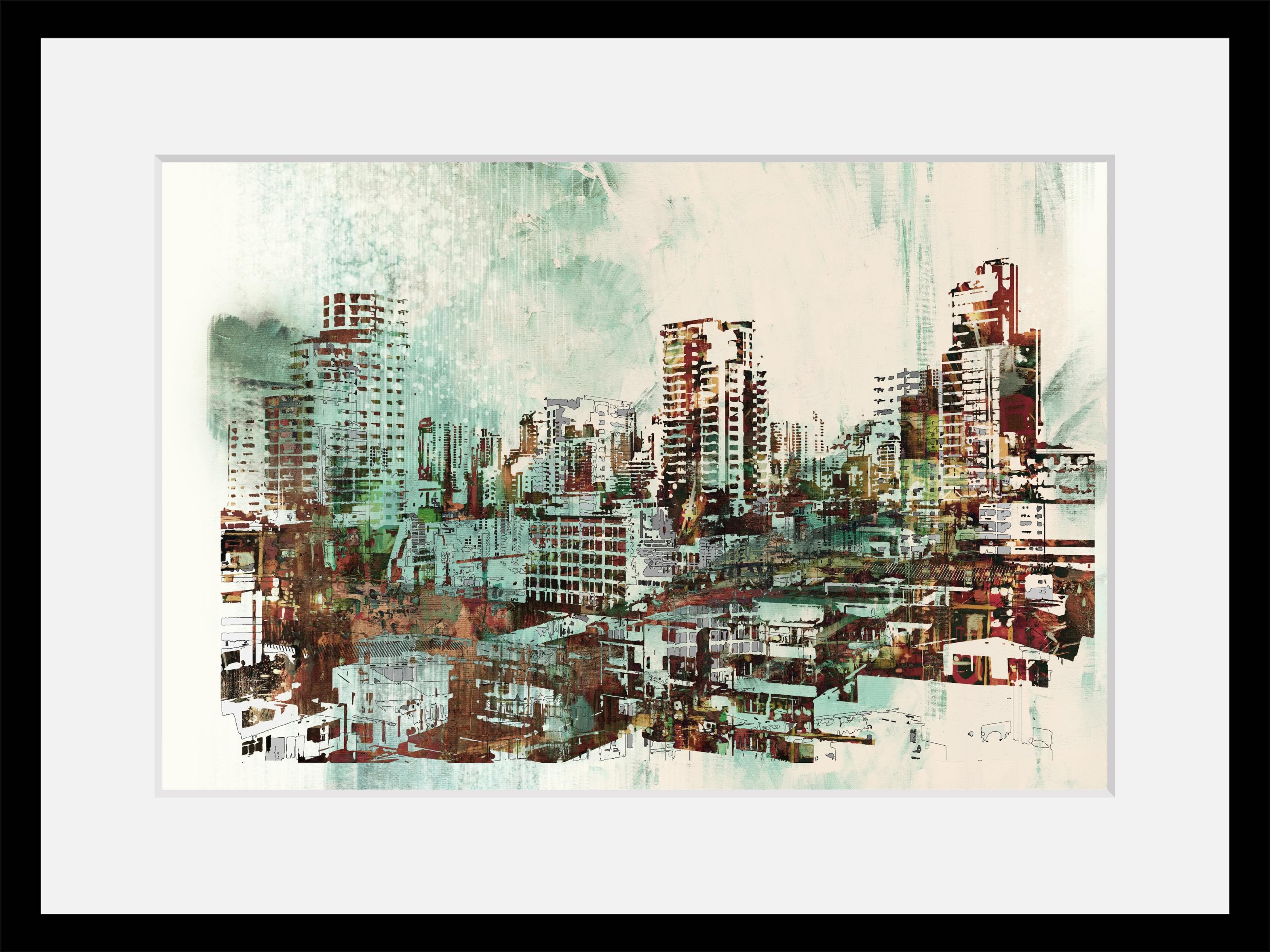 QUEENCE Derya Wandbild Grau Schwarz 40x30cm Acrylglas