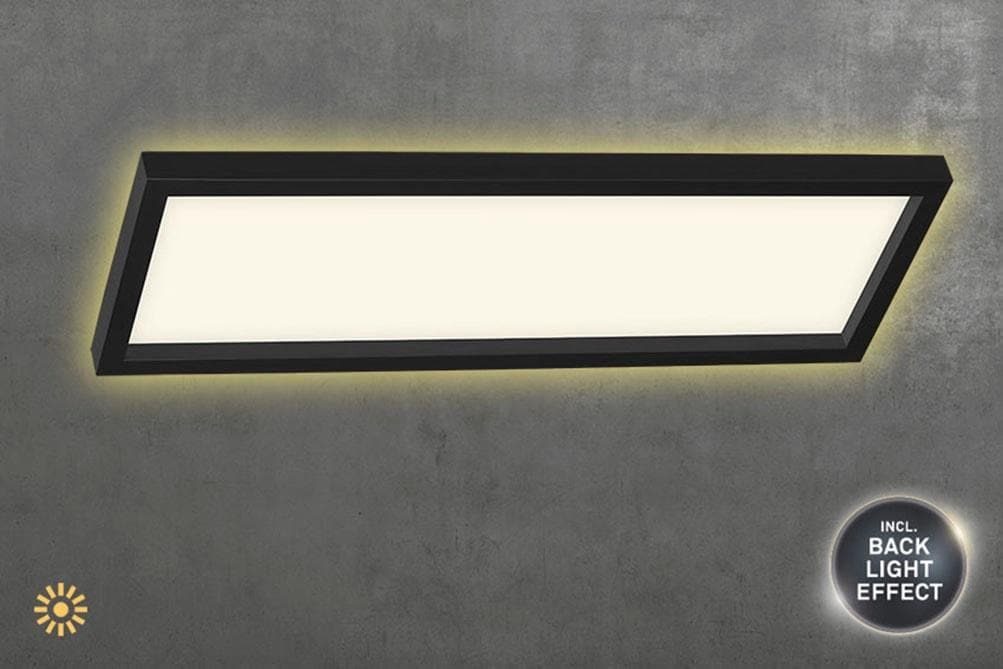 Briloner Leuchten LED Deckenleuchte CADRE: Modernes Backlight in Weiß-Schwarz