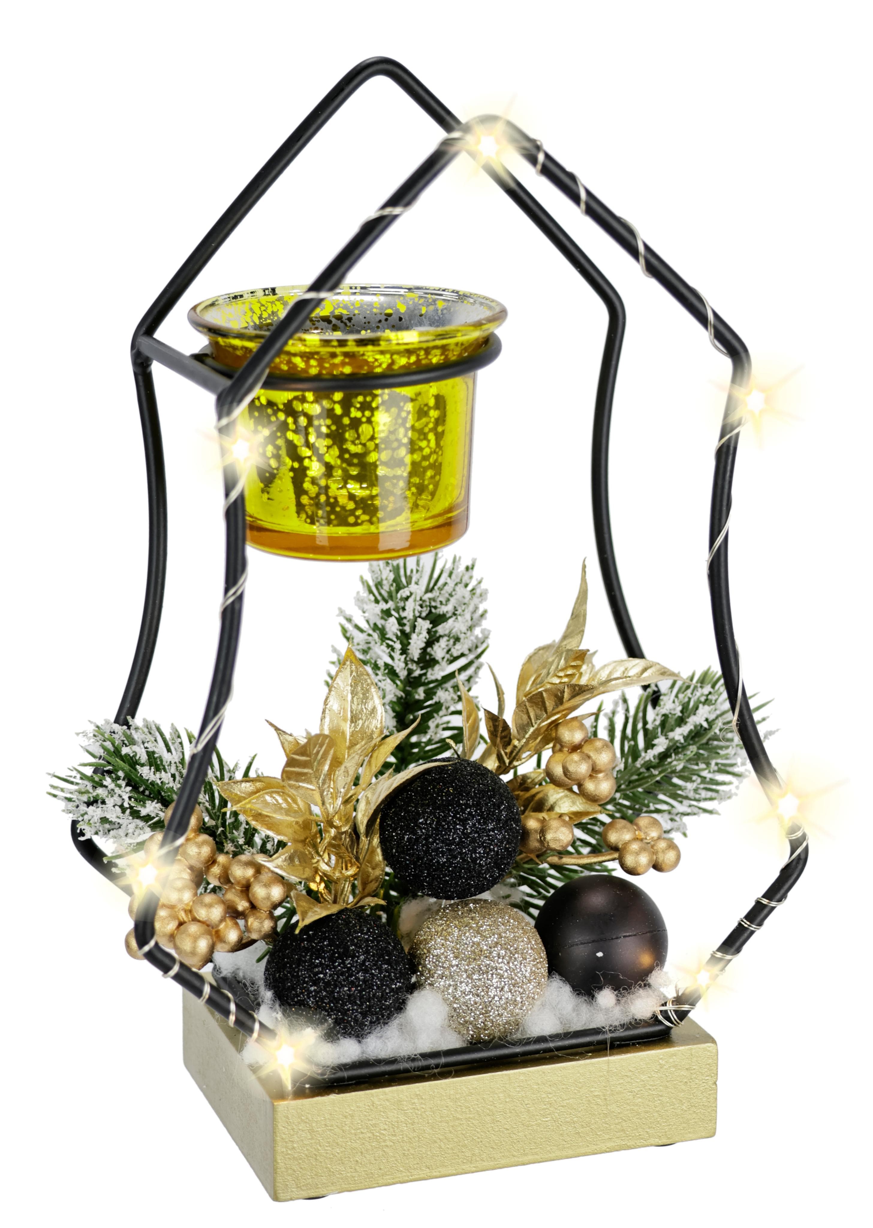 Teelichthalter I.GE.A. LED-Kerzenhalter Gold Metall