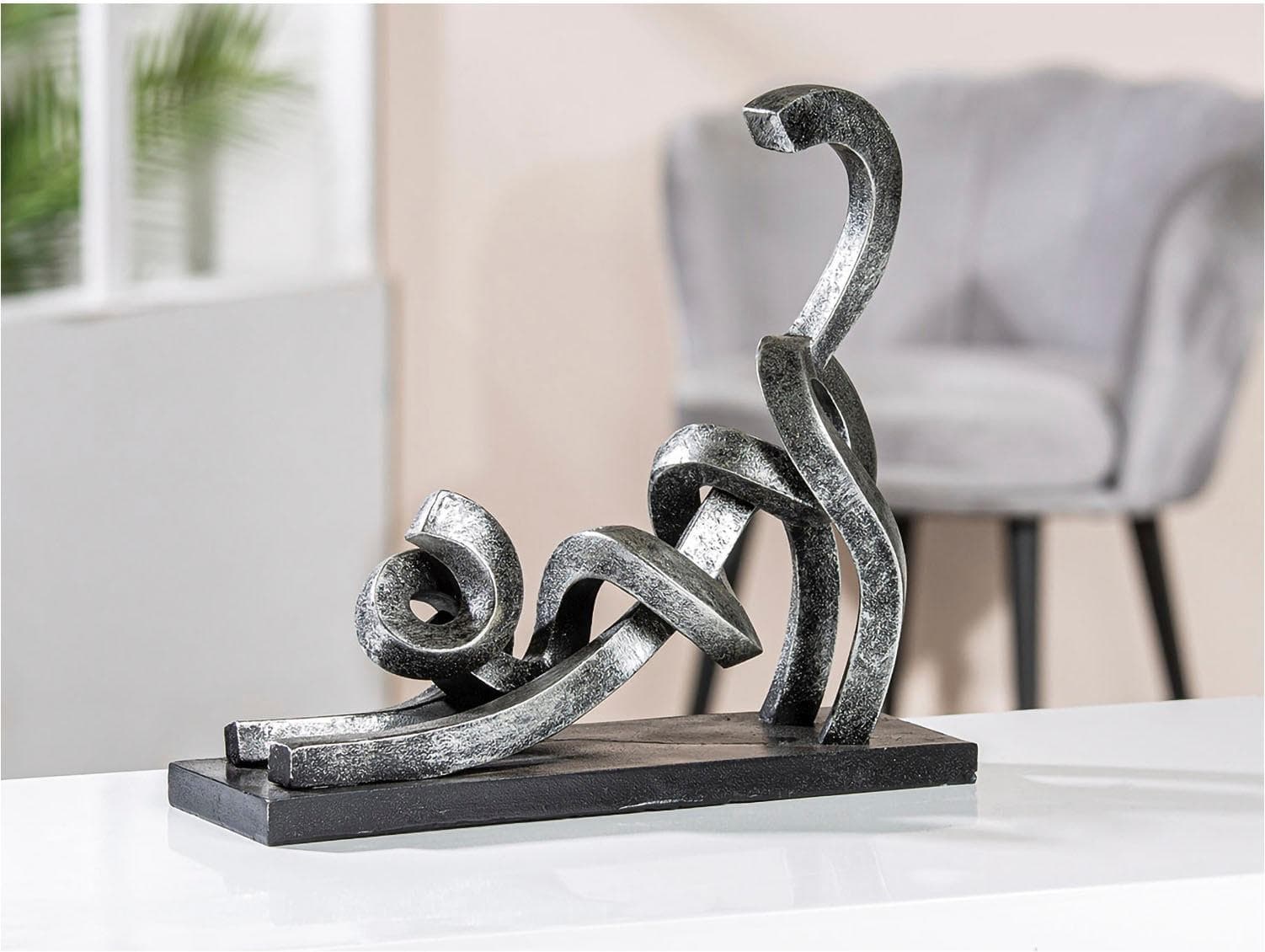 Tierfigur CASABLANCA BY GILDE Katze Stretching Silber