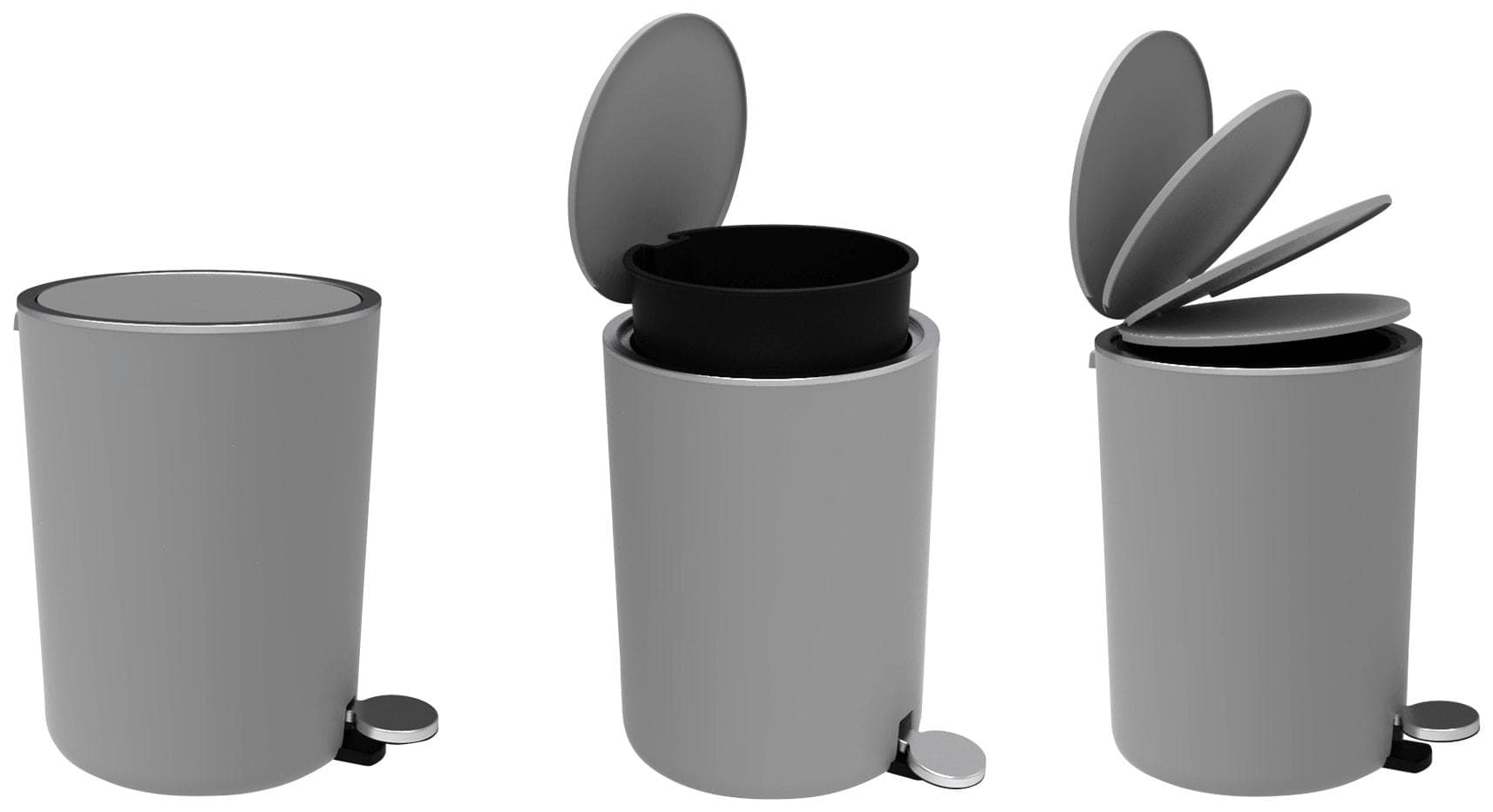 Kosmetikeimer BISCHOF Piaso grau ABS