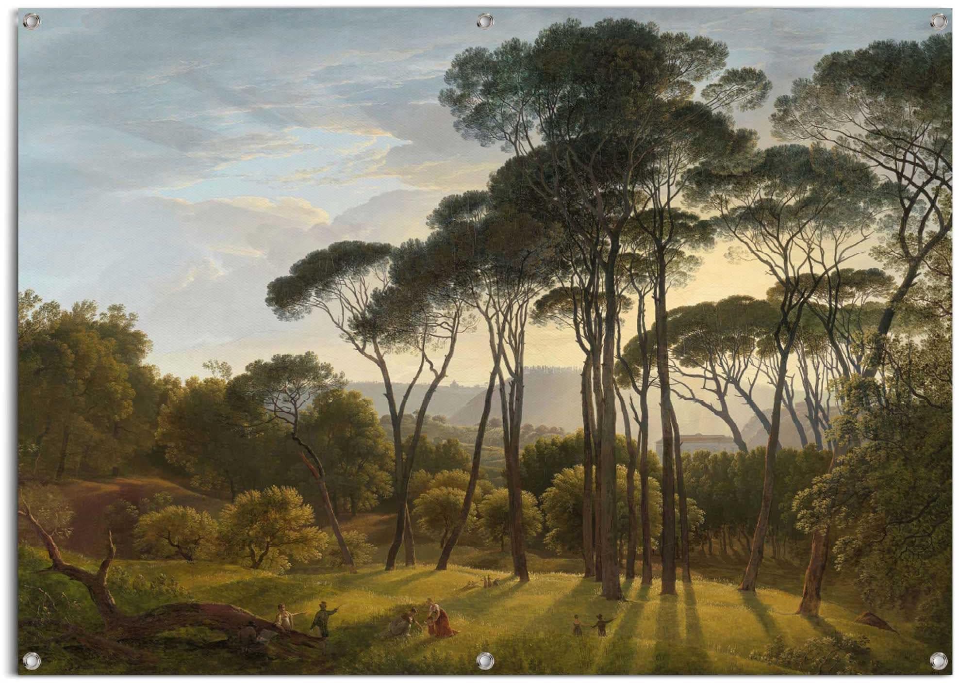 Gartenposter Italienische Landschaft - Leinwand 140x100cm