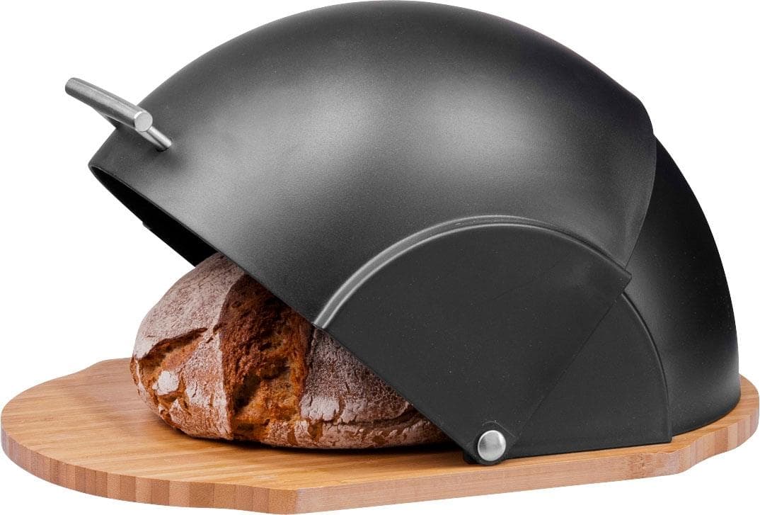 Brotkasten ZELLER PRESENT, schwarz, Bambus, 26x20,5cm