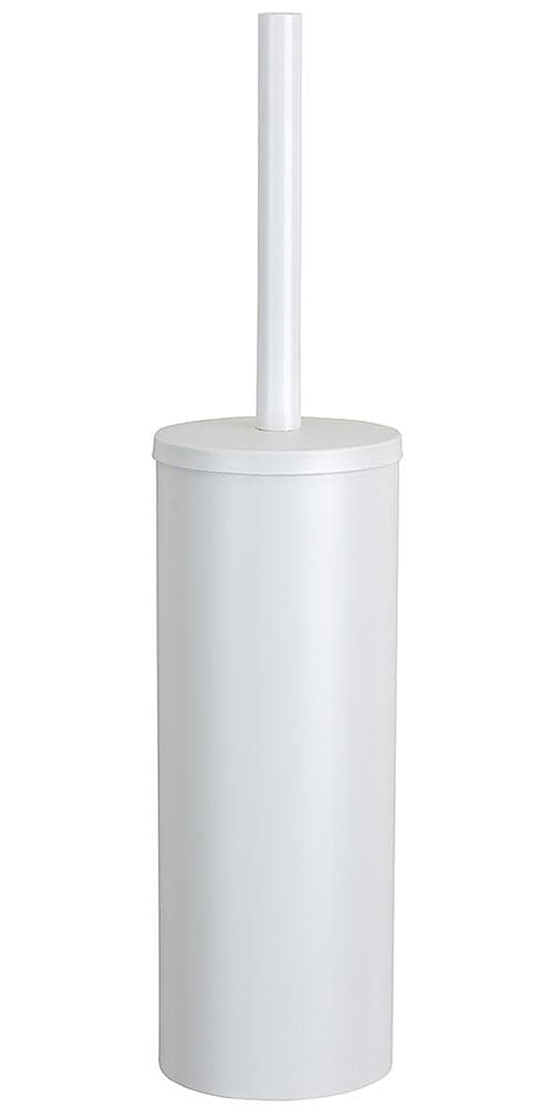 WENKO Orea WC-Garnitur: Geschlossener Edelstahl-Toilettenbürstenhalter Weiß Matt