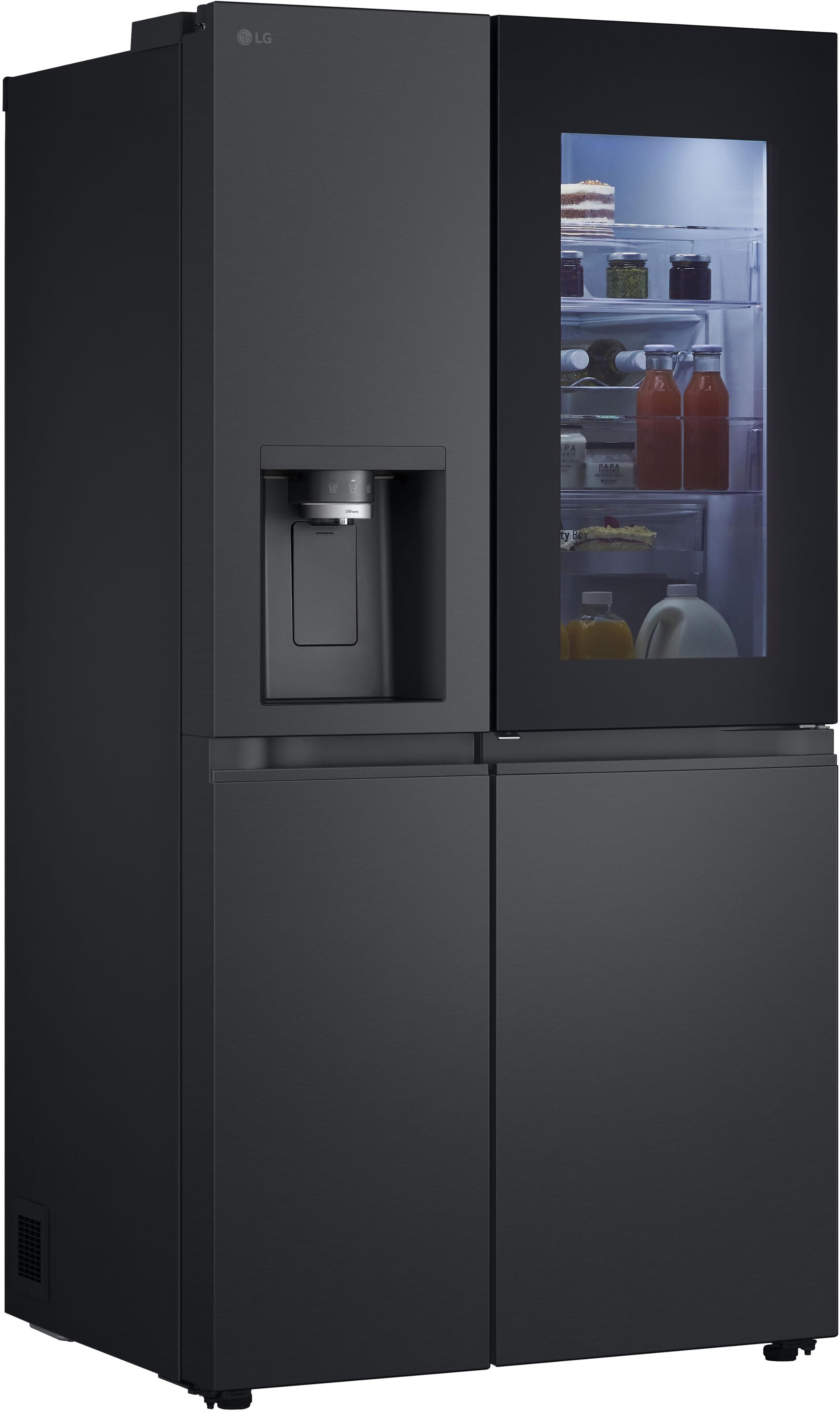 LG Side-by-Side Kühlschrank GSXB90EVDD Essence Matte Black InstaView