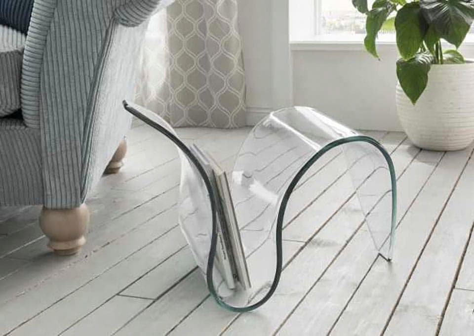 Gefertigter Glas-Beistelltisch - Klarglas Design