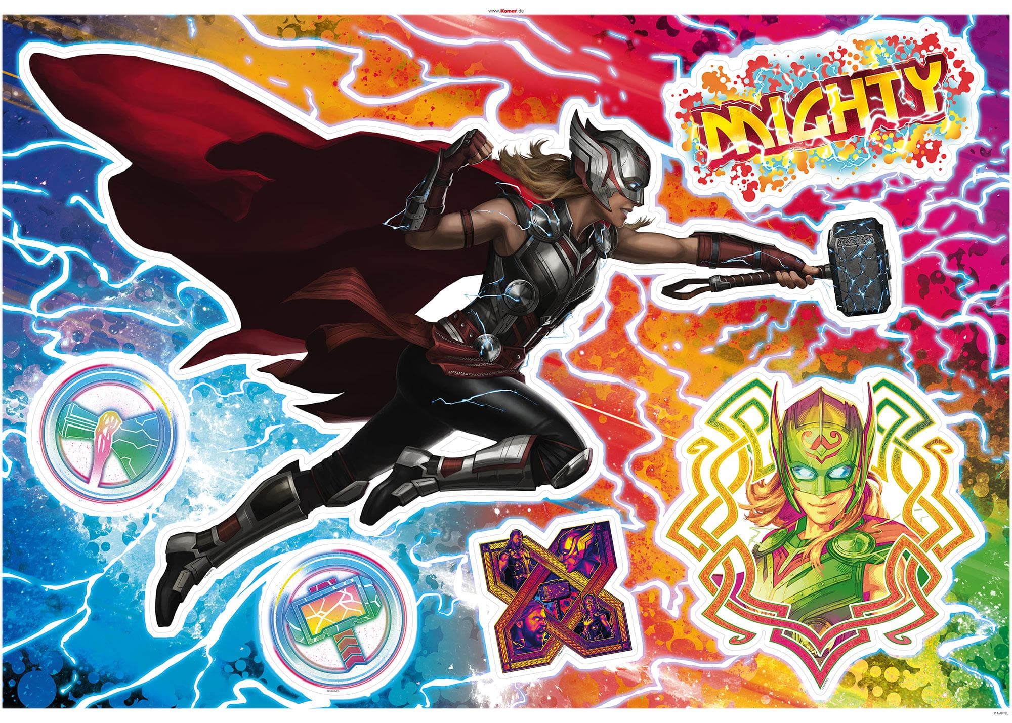 Komar Wandtattoo Thor Mighty Jane Marvel Kinderzimmer