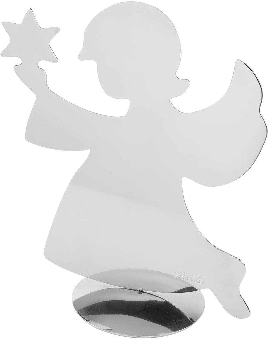 Fink HOLYWORKER Edelstahl Engel Figur - Silberfarben - Weihnachtliche Deko