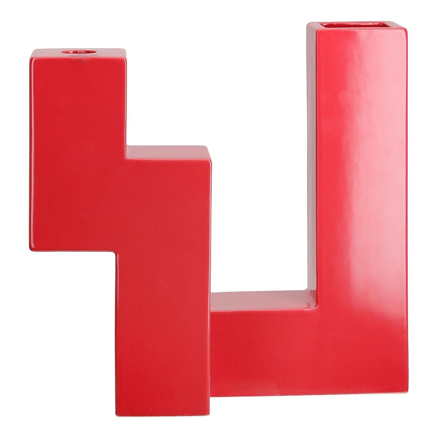 Gilde Kerzenleuchter PATRAS Rot Keramik