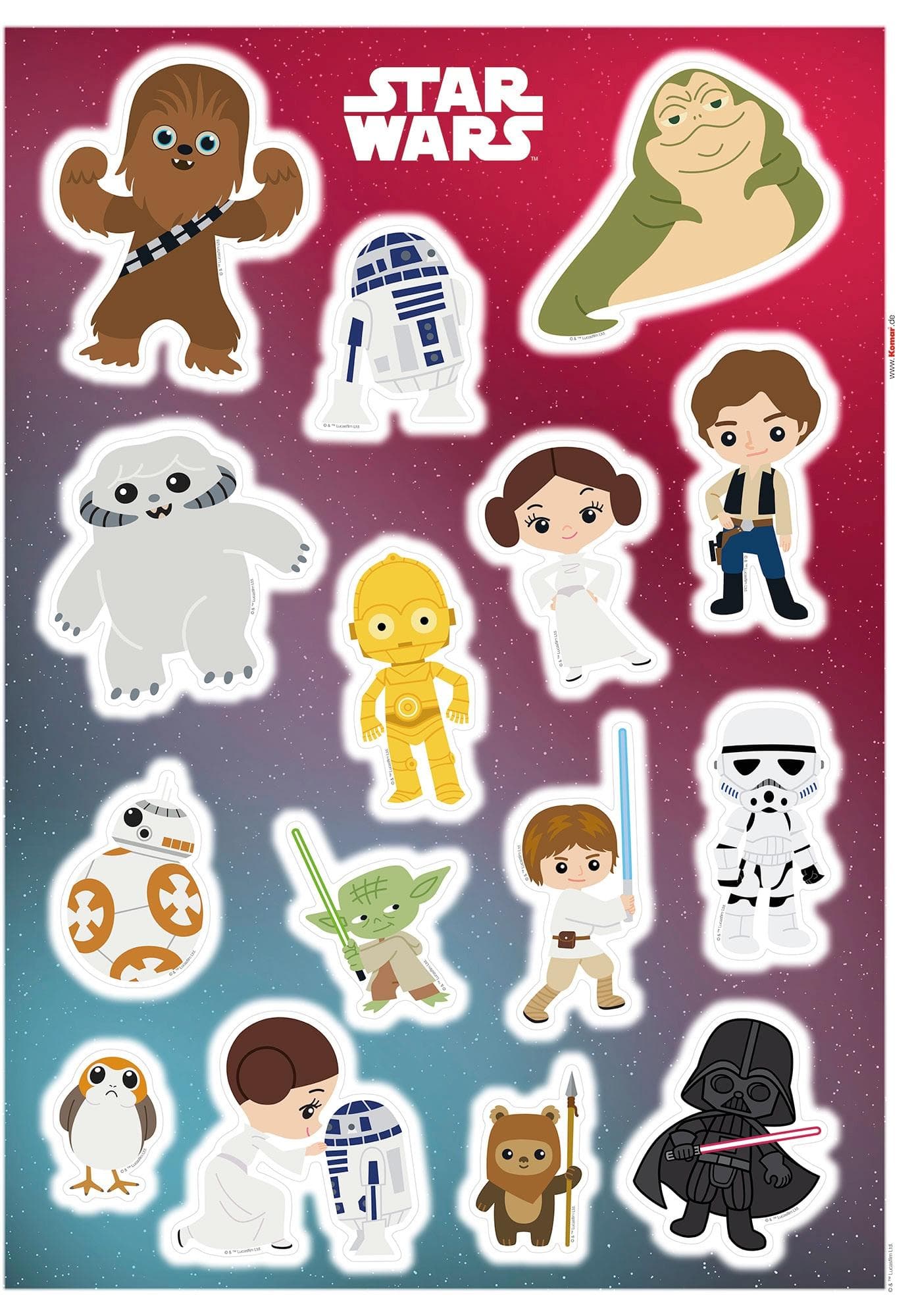 Wandtattoo Star Wars Little Heroes Komar bunt