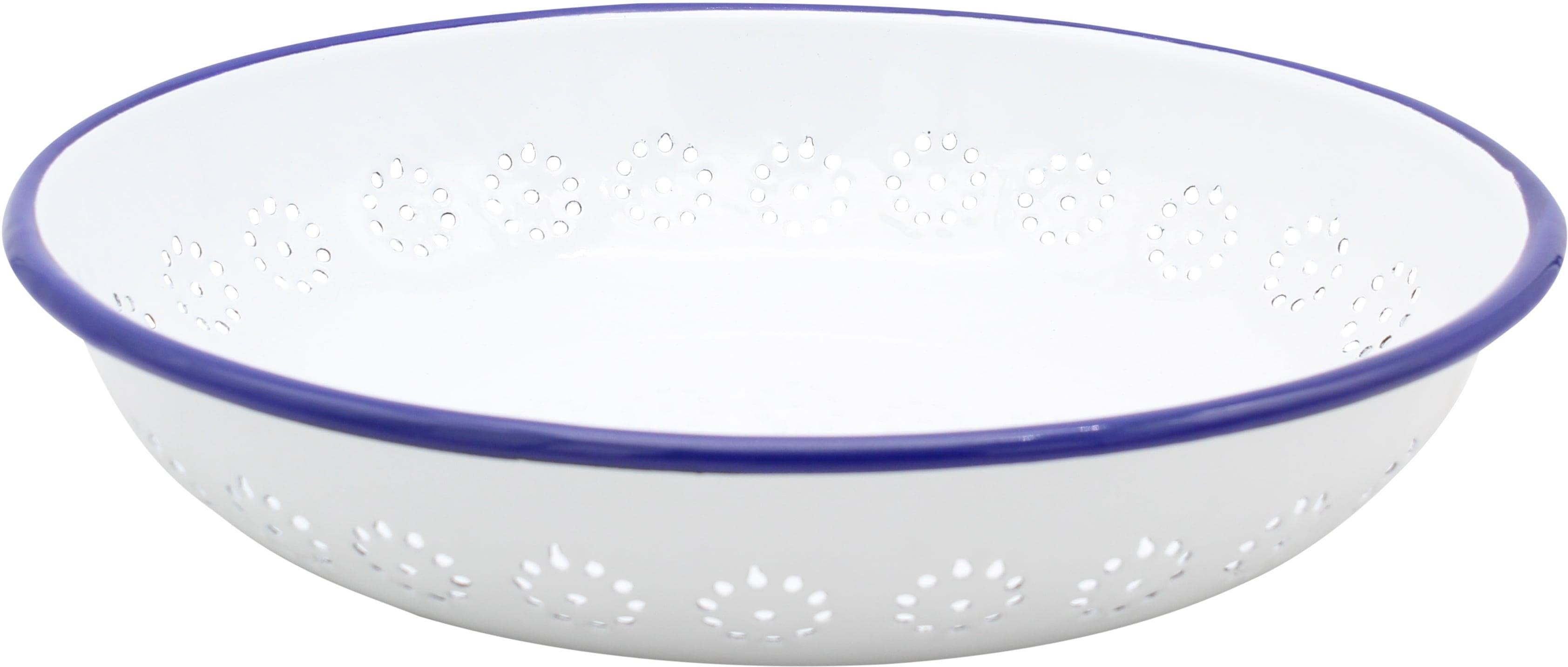 Brotkorb KRÜGER Husum Weiß/Blau Emailliert 28 cm