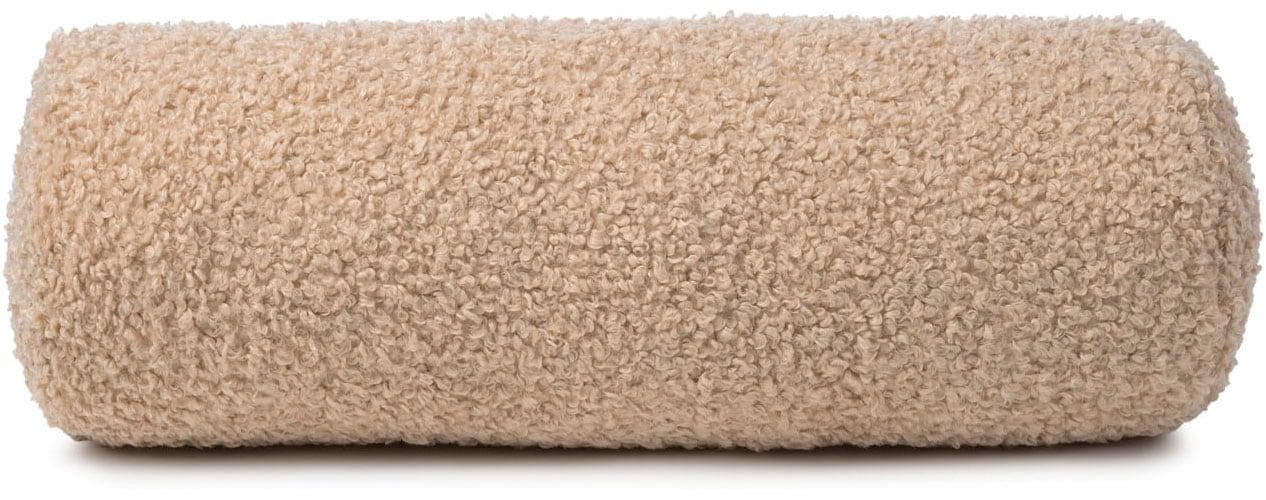 Beige Nackenrolle aus Polyester, modern und curly