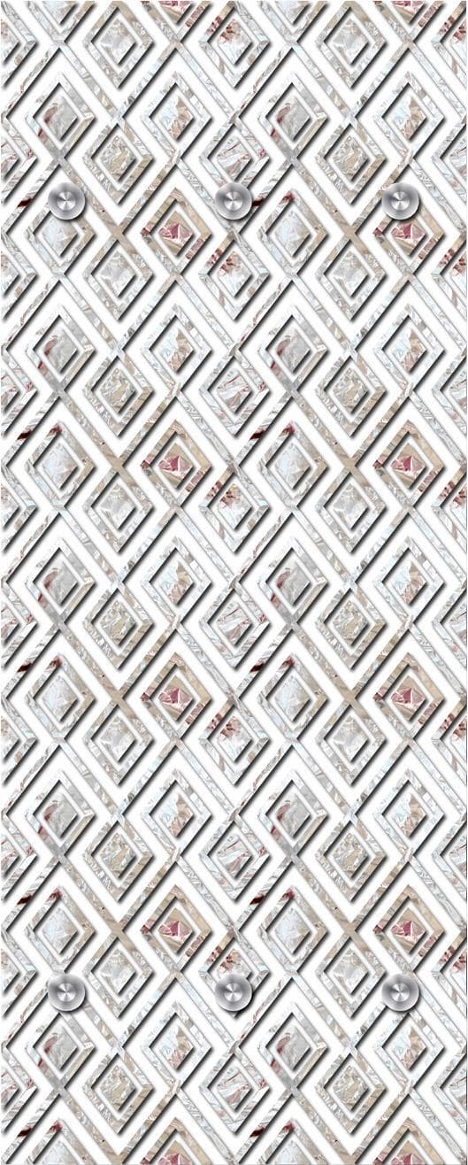 Garderobenleiste QUEENCE Rauten Grau mit 6 Haken