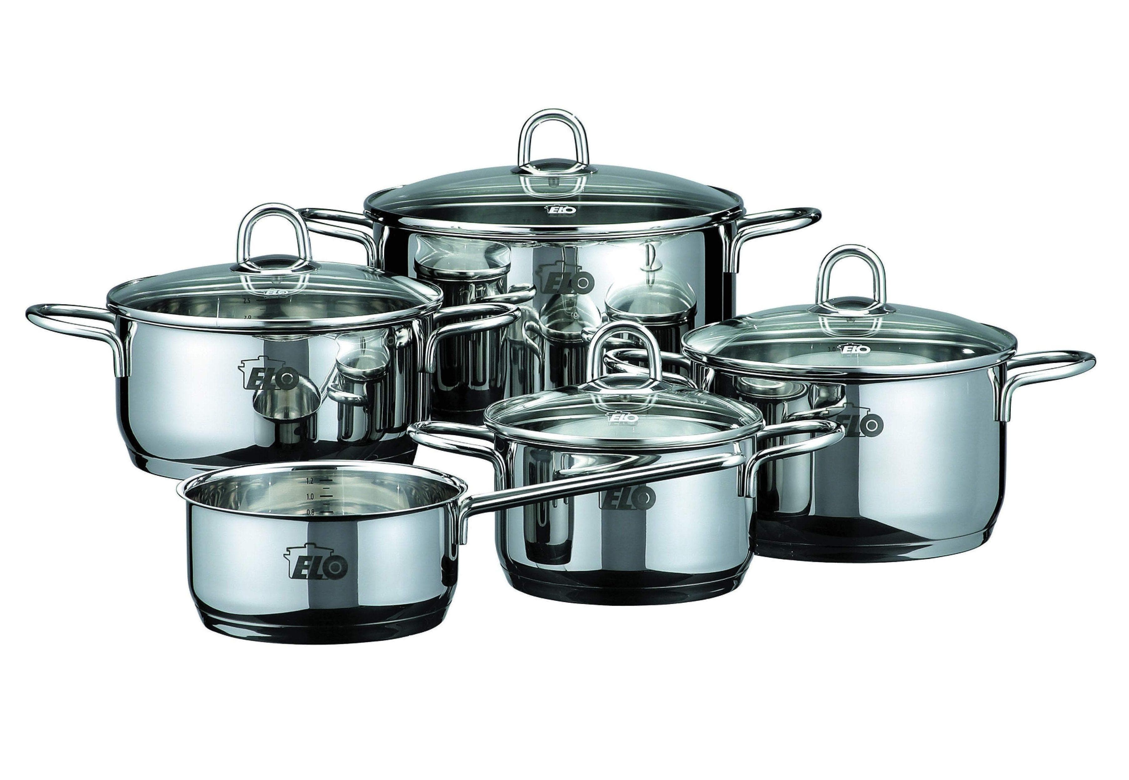 Topf-Set ELO Rubin 9-teilig Edelstahl Silber Induktion