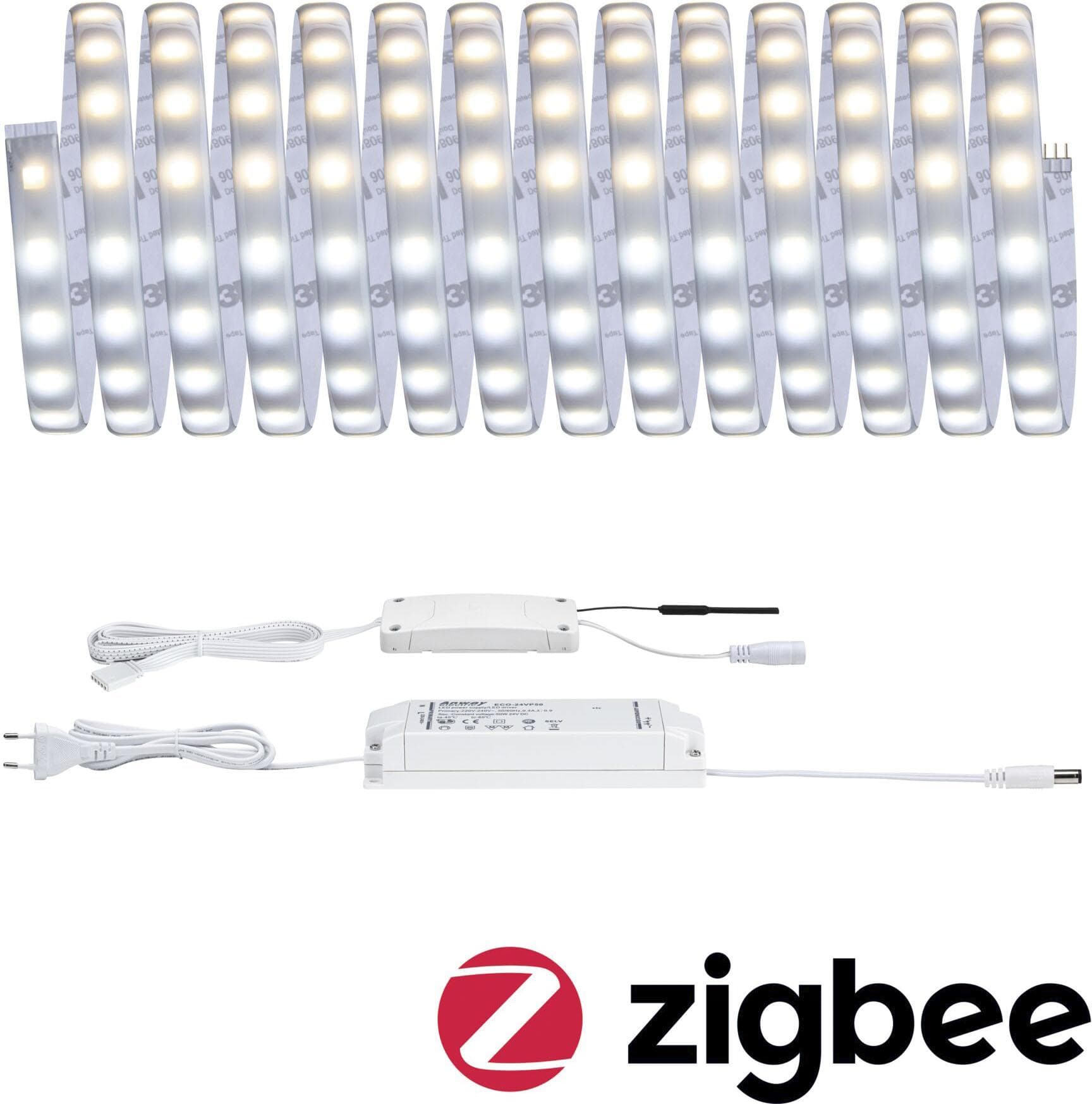 PAULMANN LED-Streifen MaxLED 500 Basisset Smart Home Zigbee Silber 5m