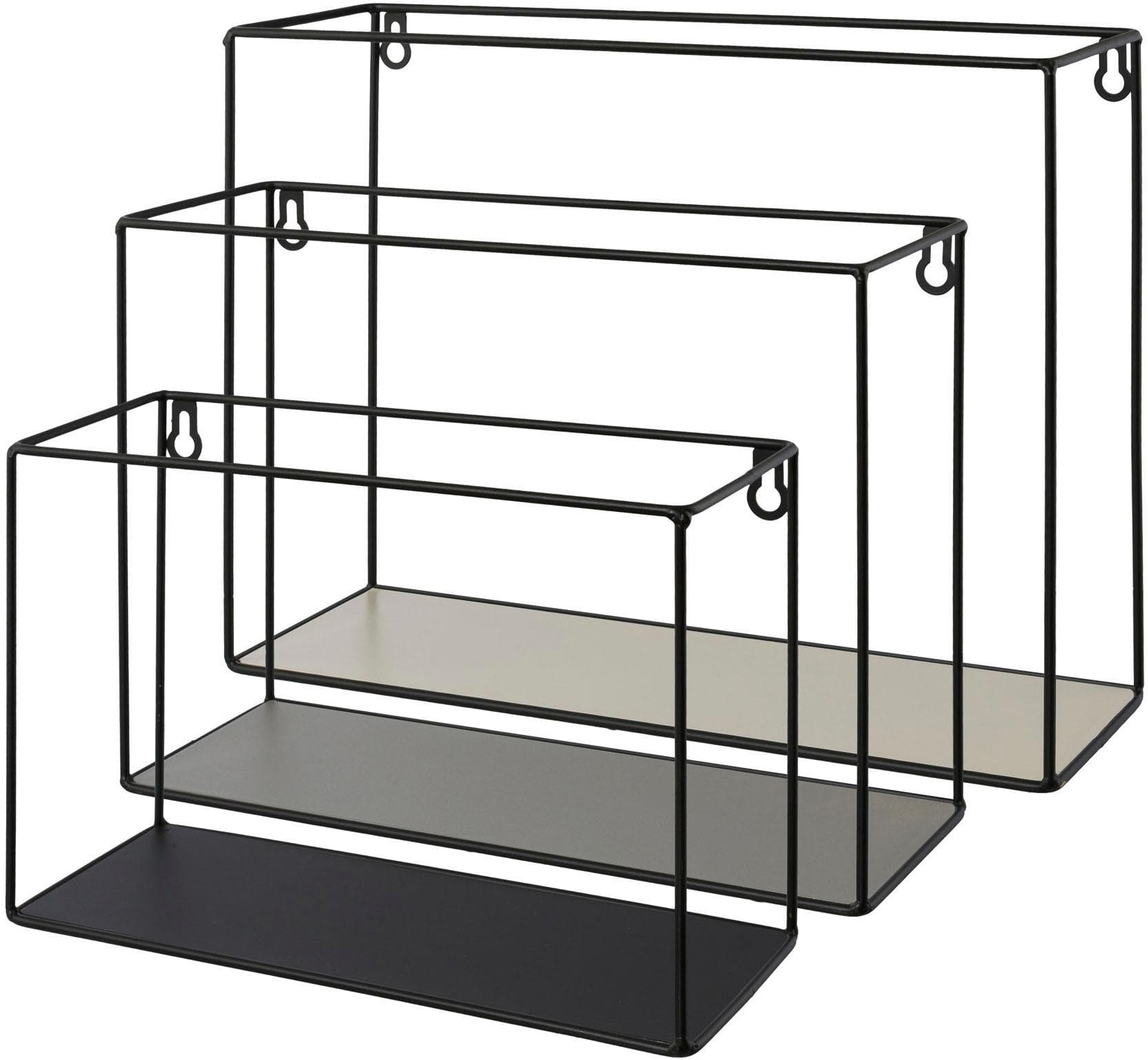 CREATIV HOME Deko-Wandregal 3er Set bunt Metall