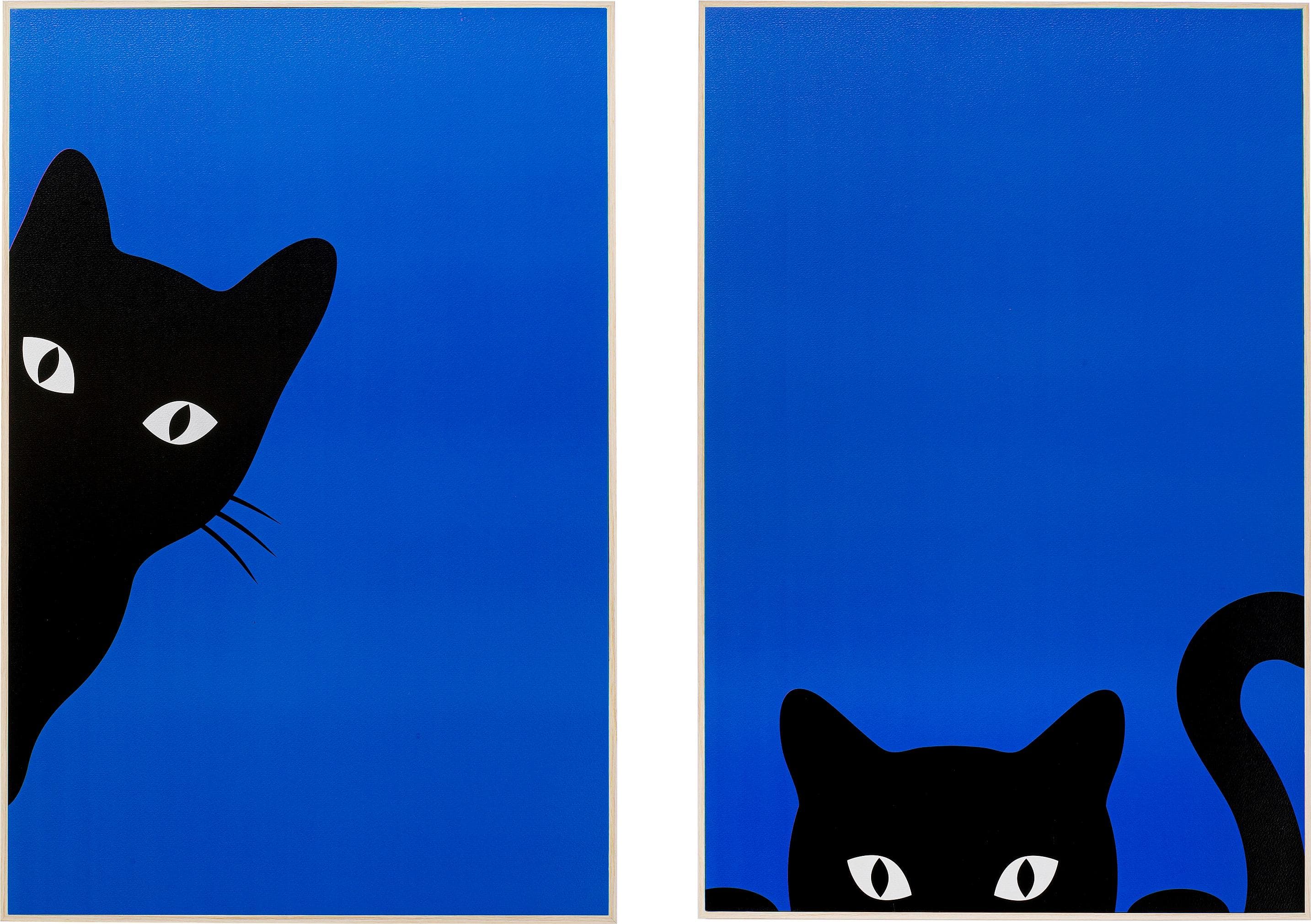 KARE DESIGN Gerahmtes Bild Ciao Gatto 2/Set Blau