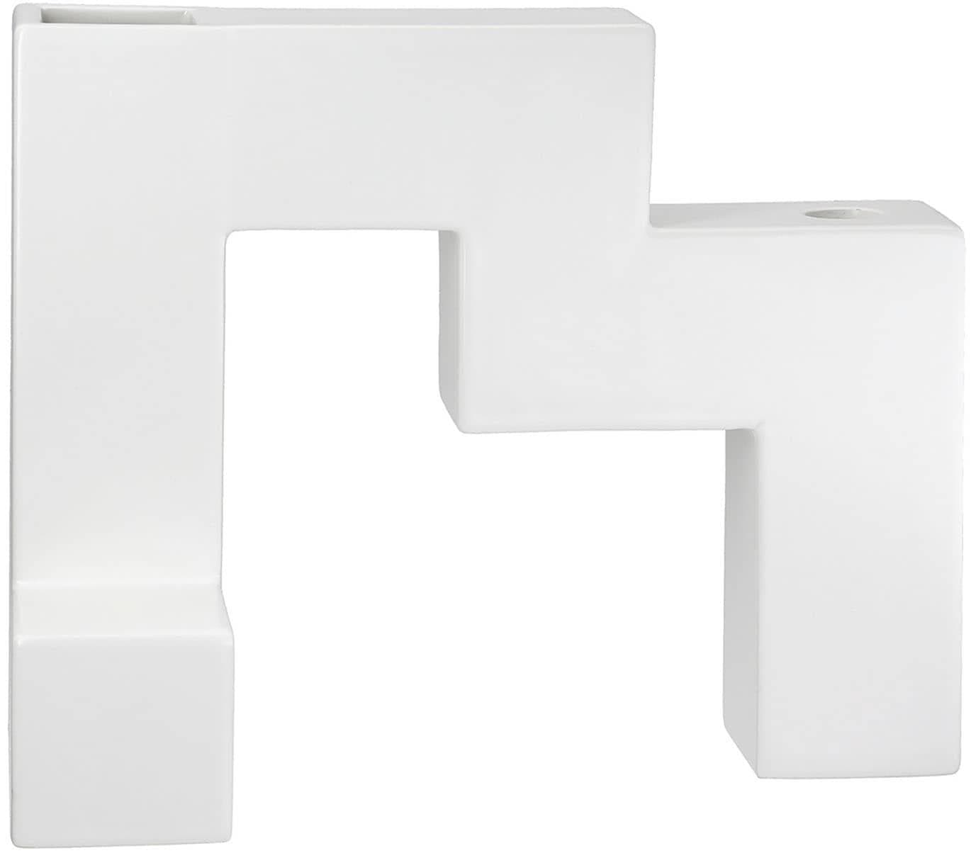 Gilde Kerzenleuchter PATRAS Weiß Keramik