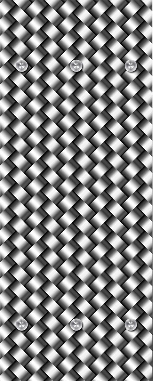 QUEENCE Garderobenleiste Flechtmuster Grau mit 6 Haken