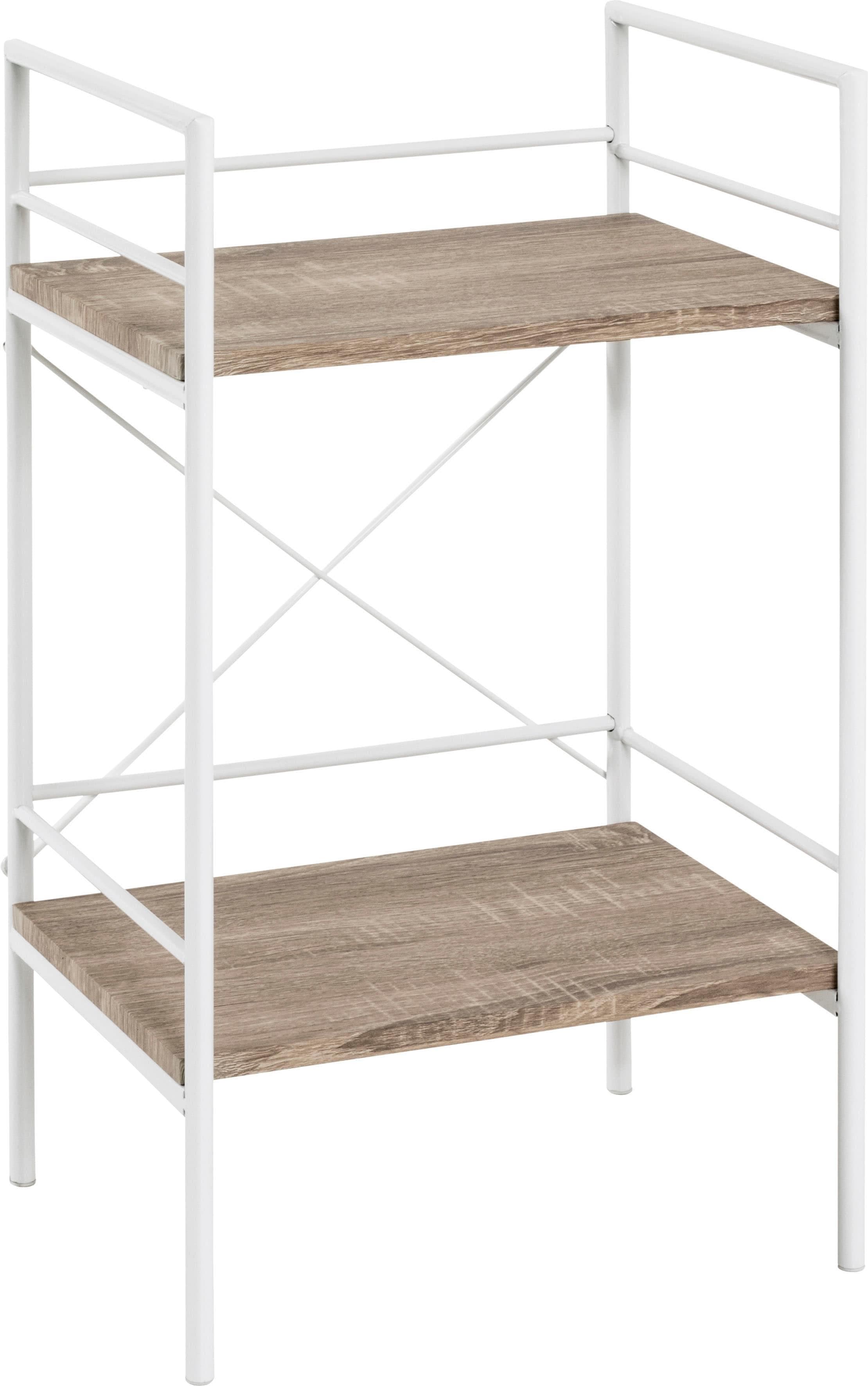 Multifunktionaler Beistelltisch in Weiß-Eiche hell