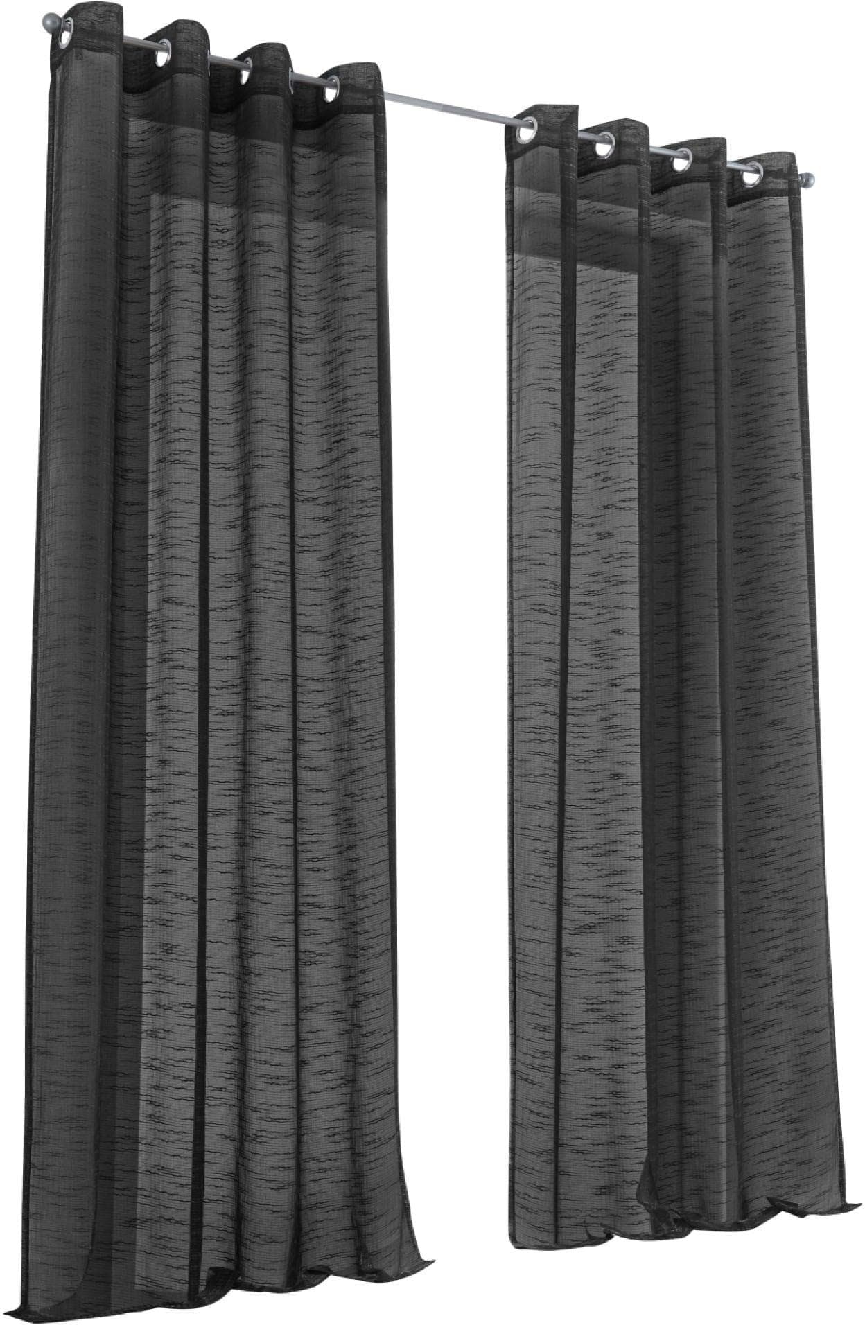 Vorhang KUTTI Celtic Gr. 3 Anthrazit Polyester Gardine Halbtransparent