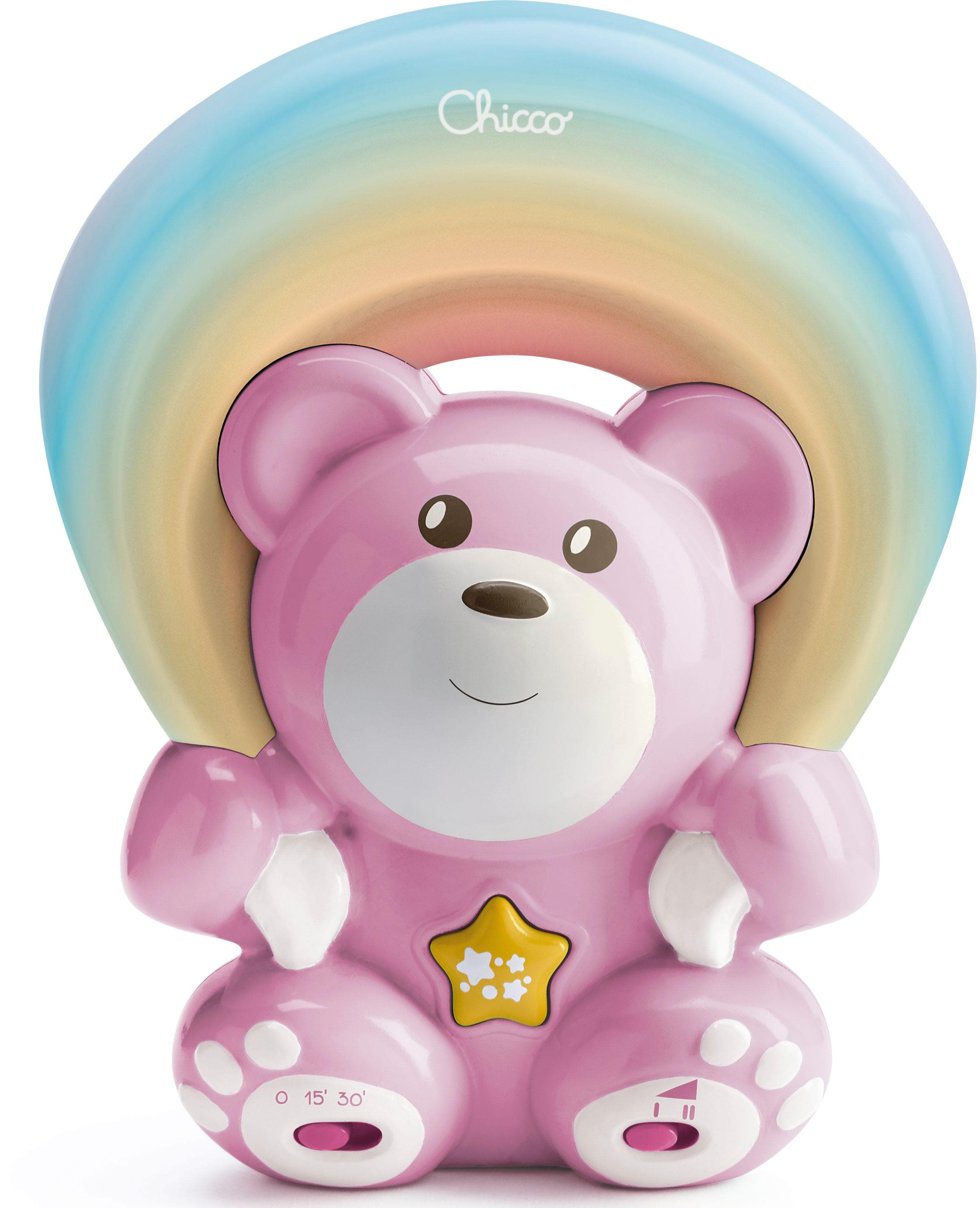 Chicco Regenbogenprojektor Bär Rosa: Nachtlicht mit Melodien