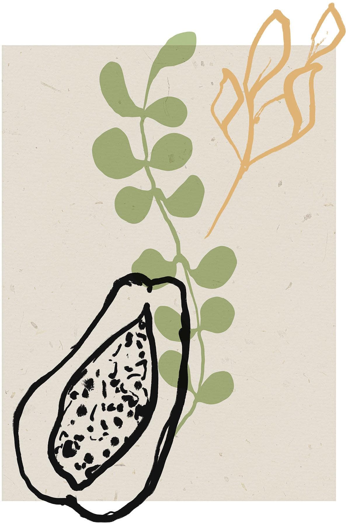 Komar Papaye du Paradis Wandbild Pastell Natur