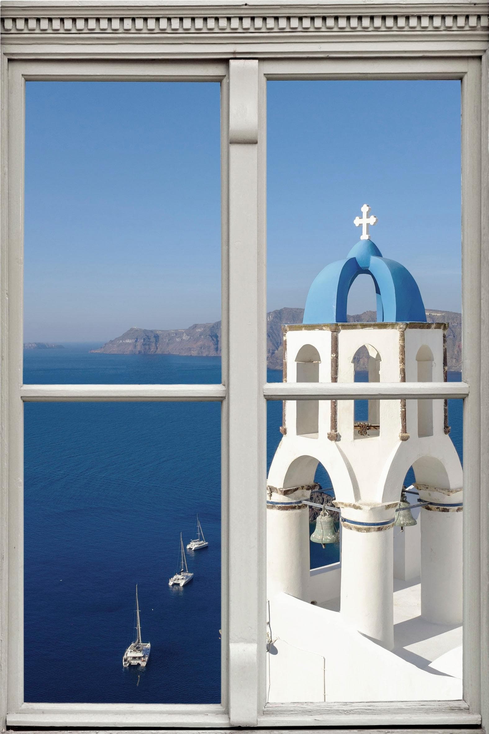 Wandsticker QUEENCE Meer Blau 3D Fenster