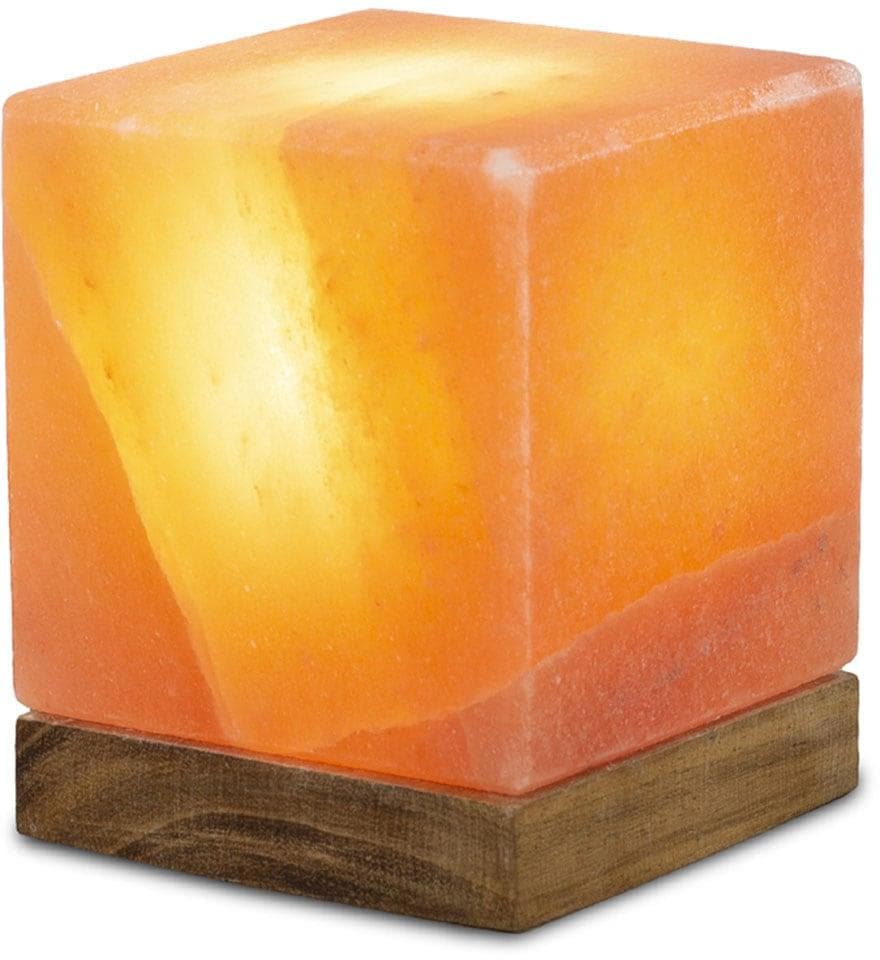 Himalaya Salt Dreams Salzkristall-Tischlampe Kubus Orange