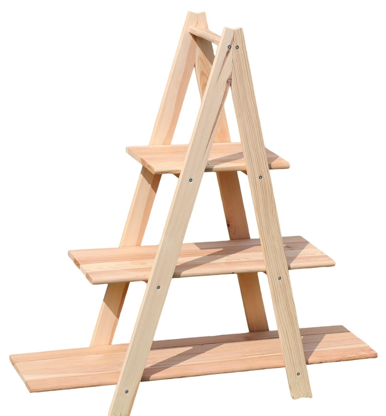 Promadino Blumenständer Blumentreppe mit Kästen aus Kiefernholz in Naturfarbe