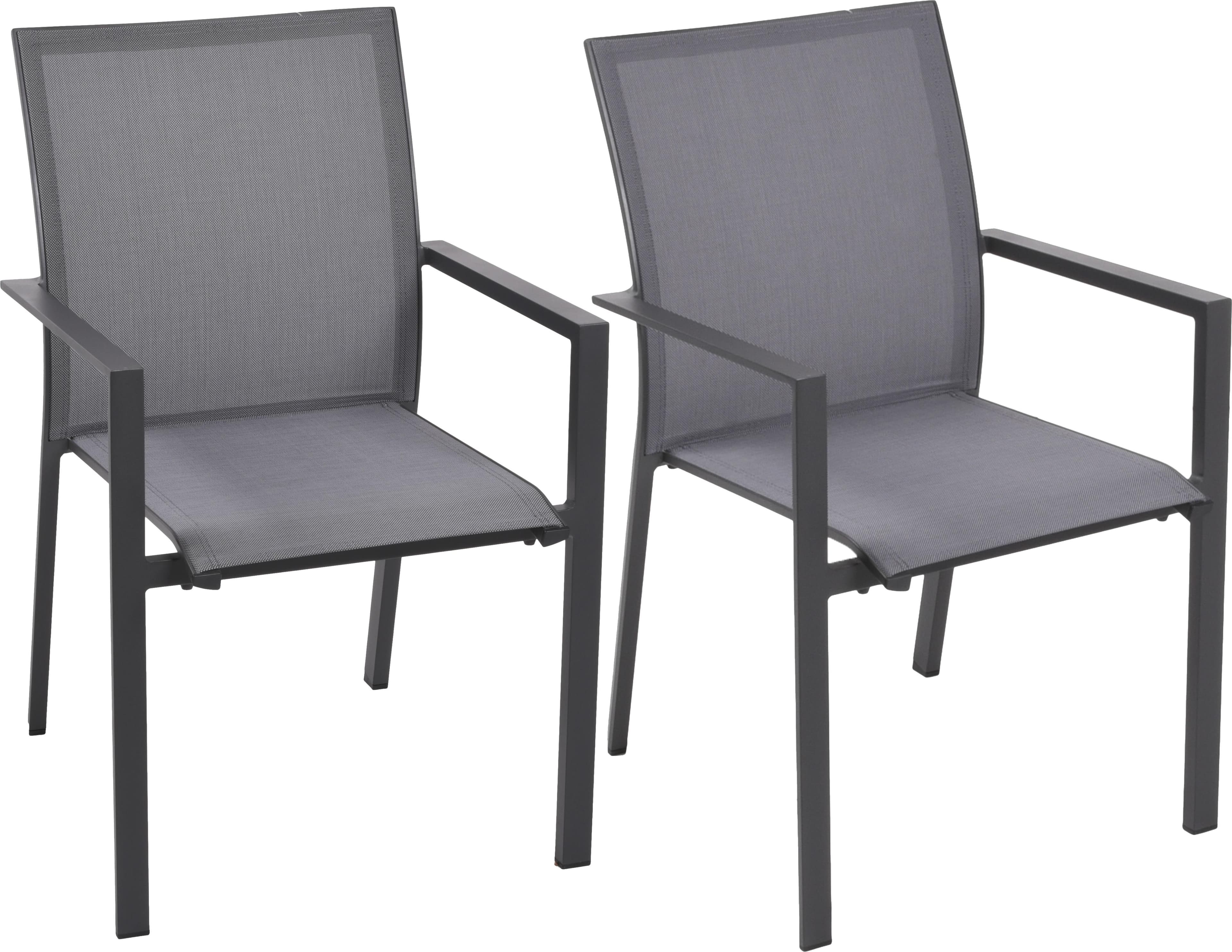 Wetterfeste Alu-Stapelstühle RANA (2er Set) - Grau