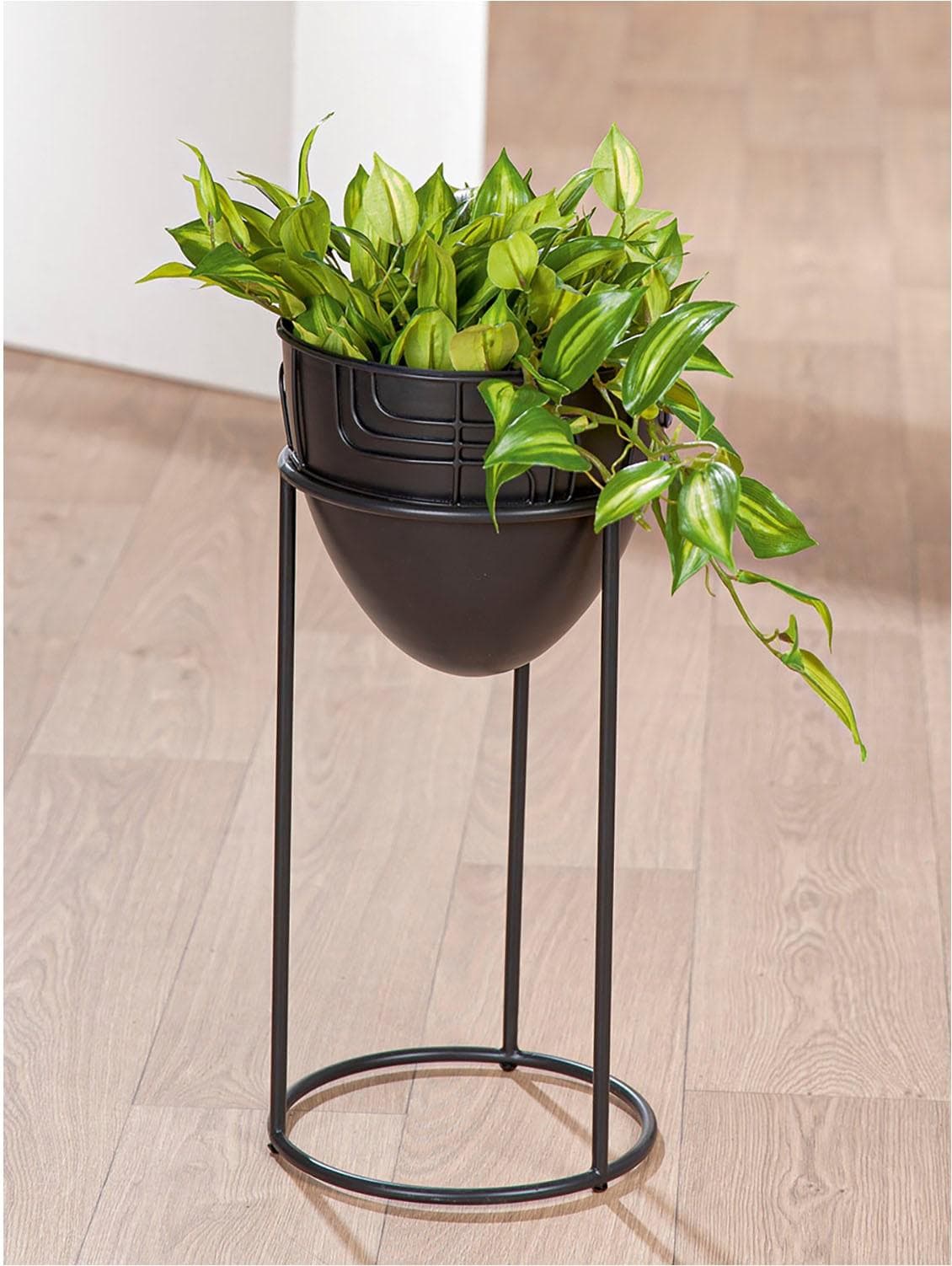 Gilde Übertopf Labyrinth Schwarz Metall