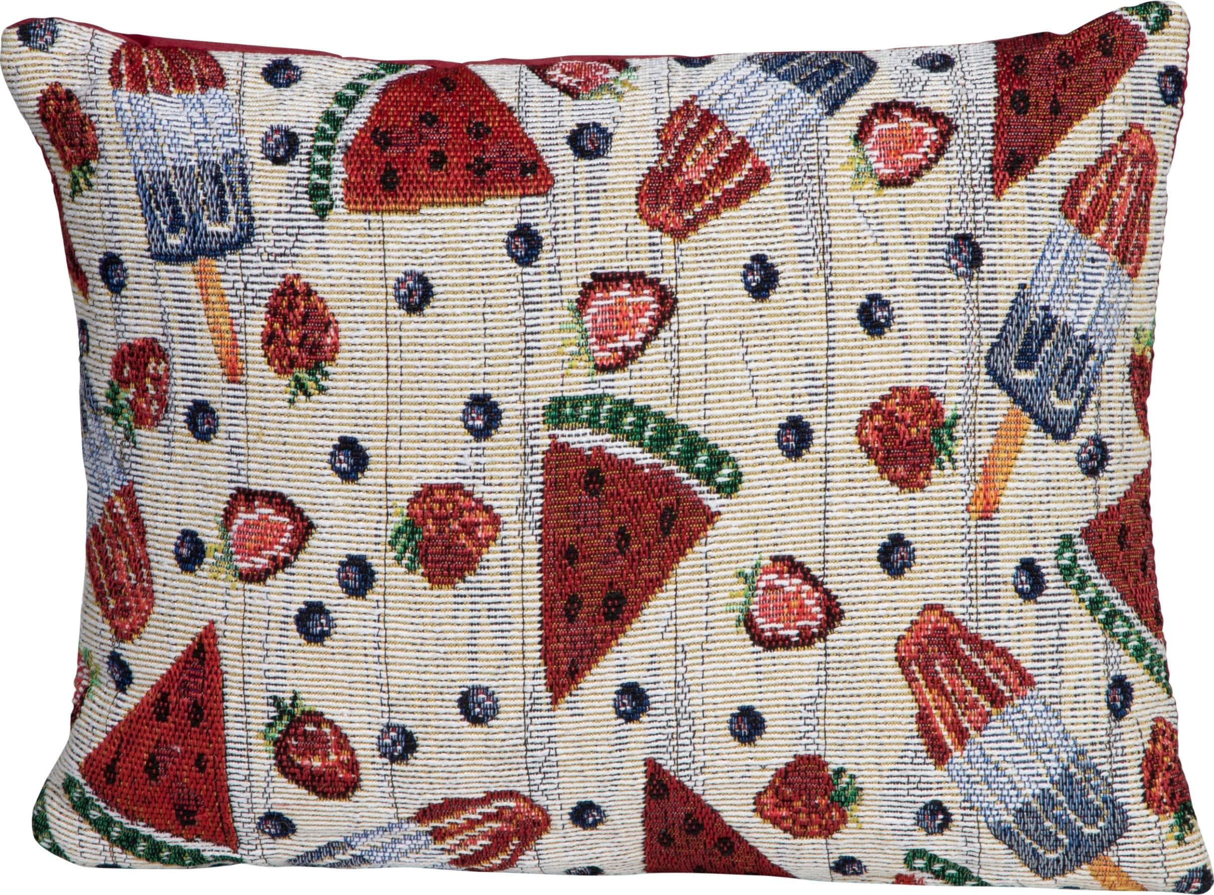 SPRÜGEL Hello Summer Dekokissen mit Früchten - Waschbare Polyesterfüllung