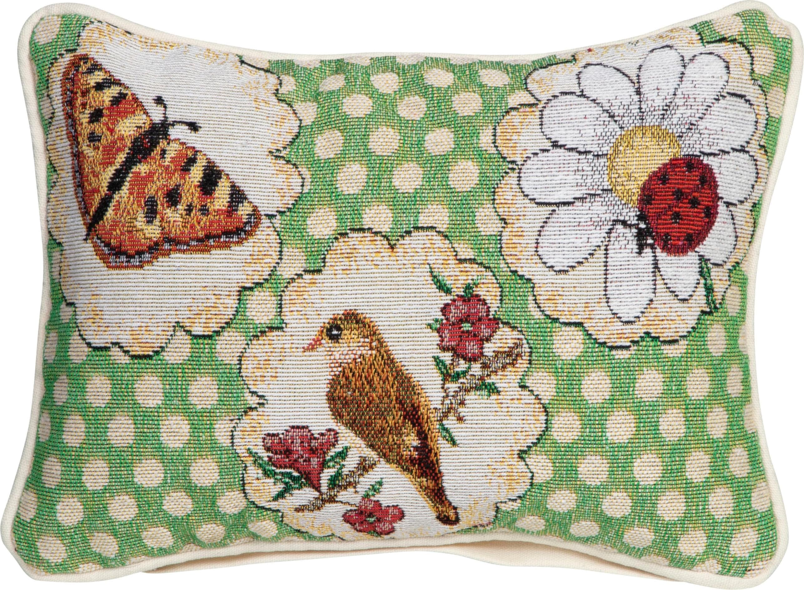 SPRÜGEL Blütentrio Dekokissen mit Reißverschluss und Polyesterfüllung