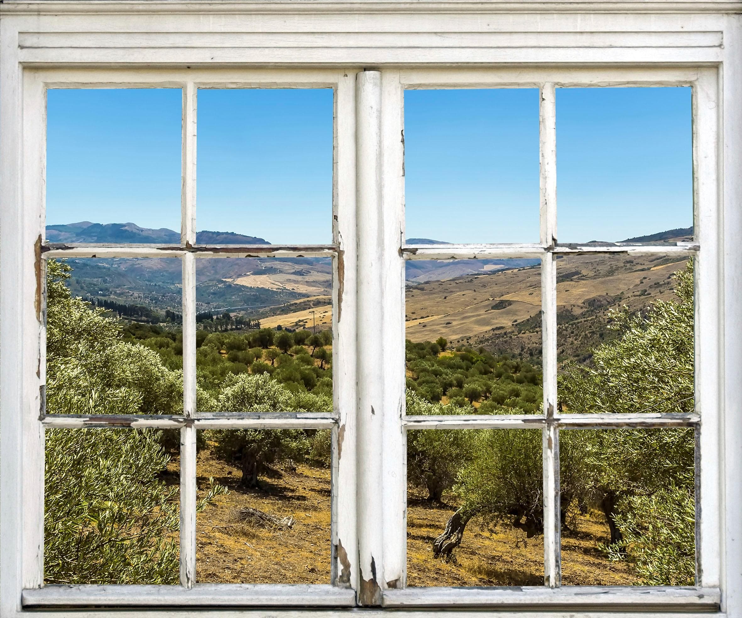 queence Wandsticker Landschaft - Selbstklebende 3D Fensterdekoration