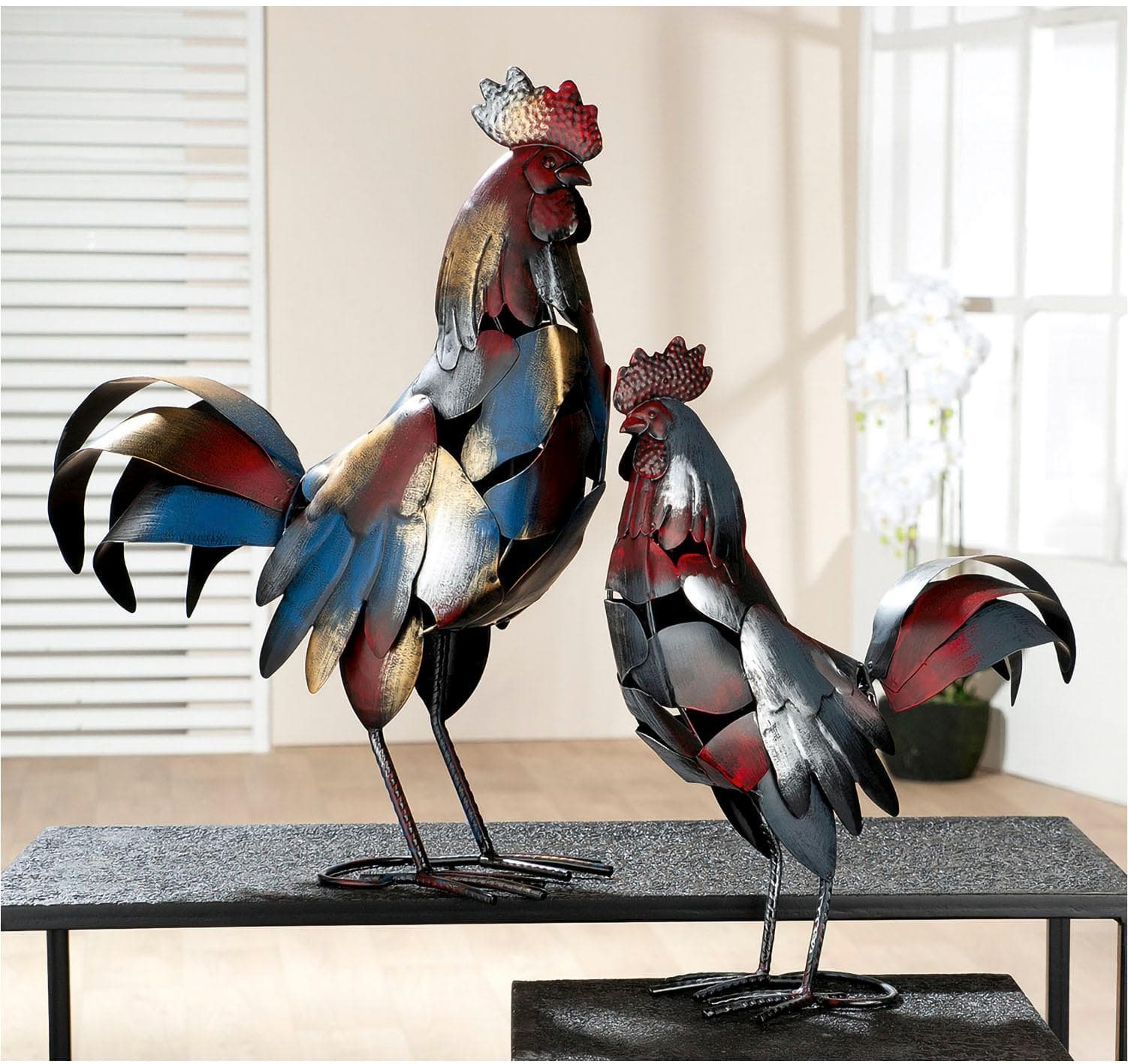 GILDE Tierfigur Hahn Otto Metall Dekofiguren