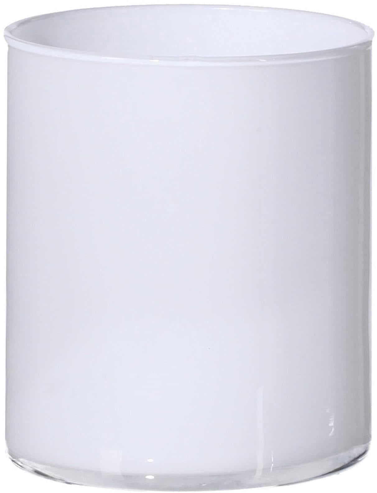 Tischvase CREATIV HOME Blumenvase aus Glas Weiß