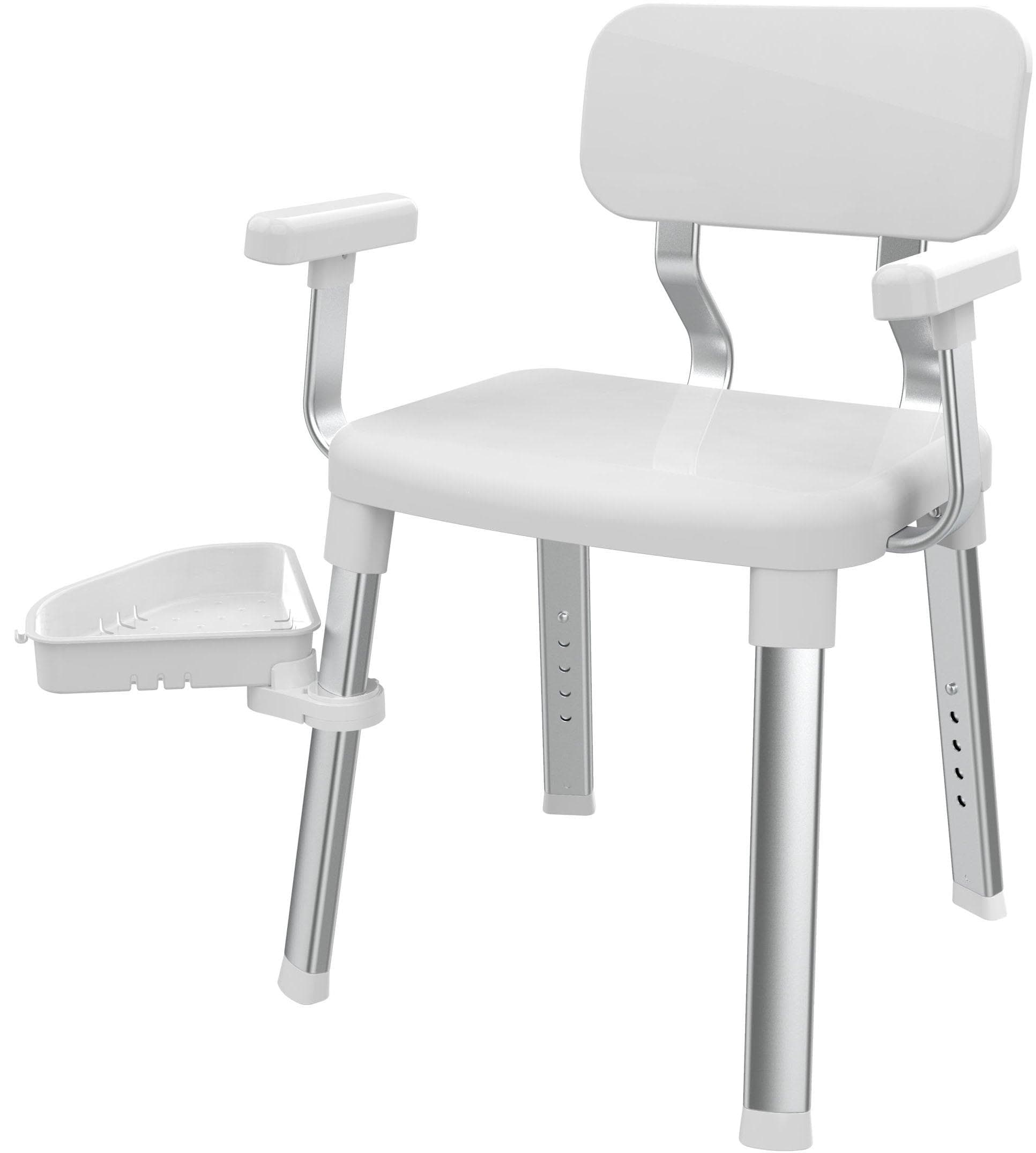 Dusch- und Badhocker aus Kunststoff, Weiß, Ergonomisch