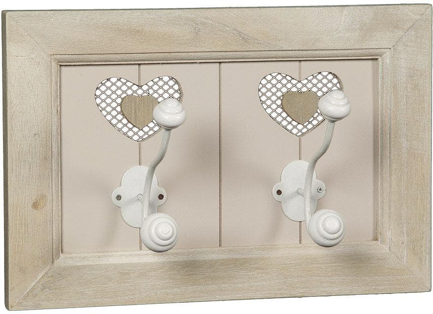 AMBIENTE HAUS Garderobenhaken 2er Haken weiß antikweiß