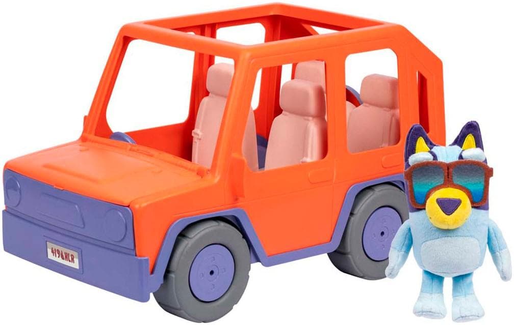 MOOSE Bluey Großes Familienauto & Plüschfigur 20 cm Rot