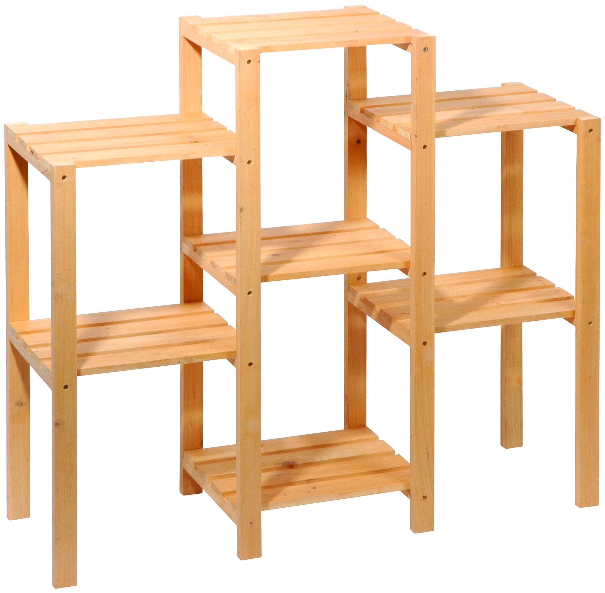 Dobar Blumenständer Blumentreppe - Dekoratives Blumenregal aus Holz