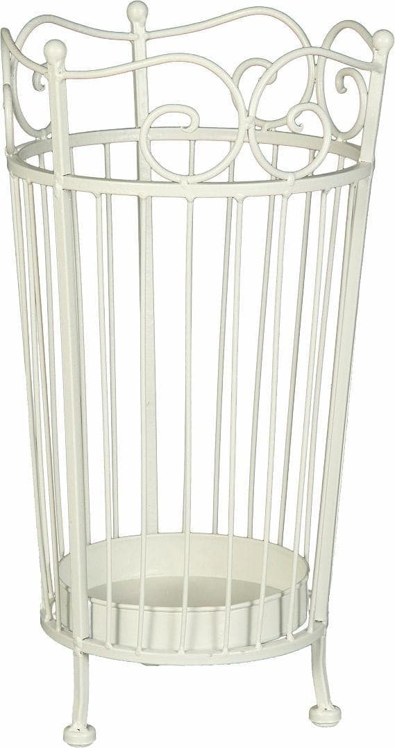 Ambiente Haus Schirmständer in Weiß - Antikweißes Design aus Schmiedeeisen