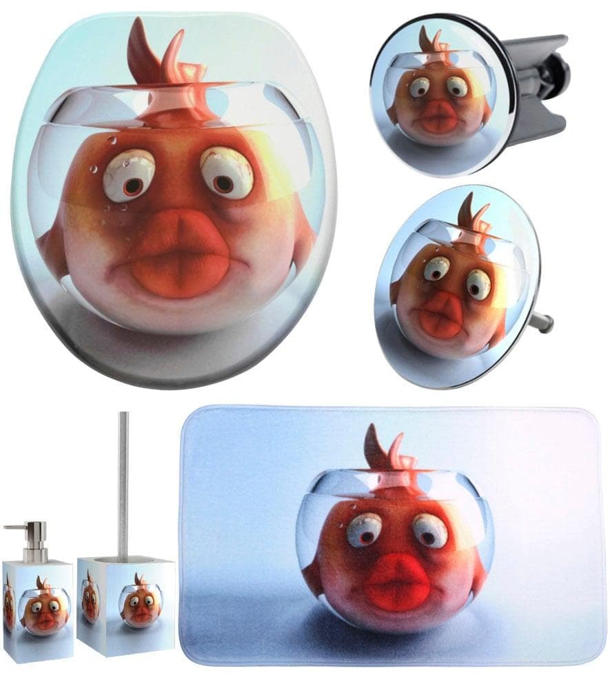 SANILO Badaccessoire-Set Goldfisch 5-tlg. Weiß-Orange