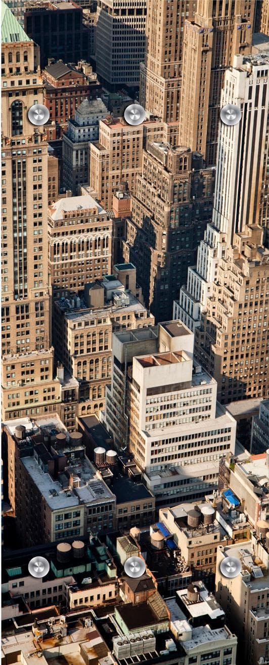 Garderobenleiste QUEENCE Großstadt von oben Beige Acrylglas