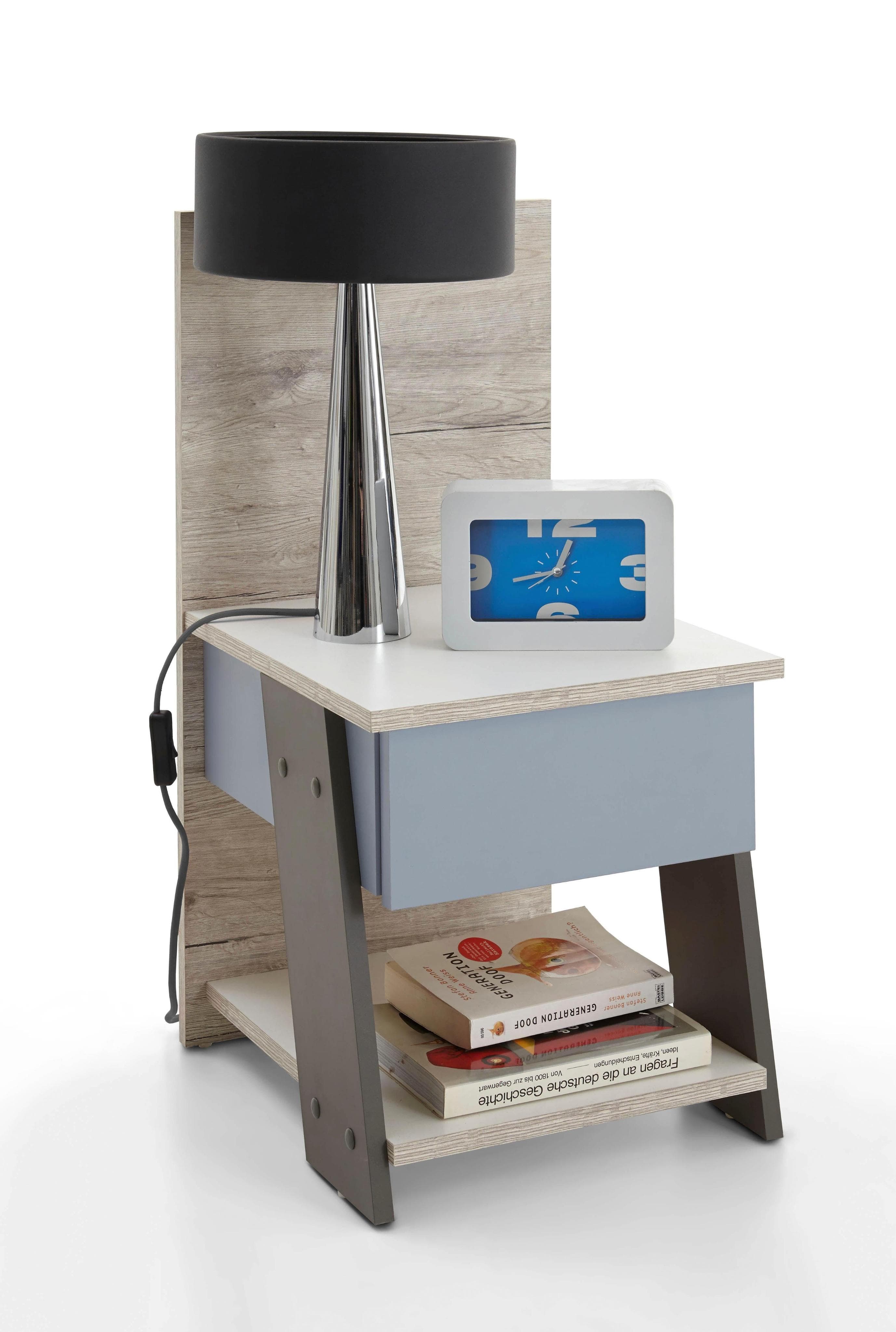 Nachtkonsole FMD "Nona" Bunt mit Schubkasten