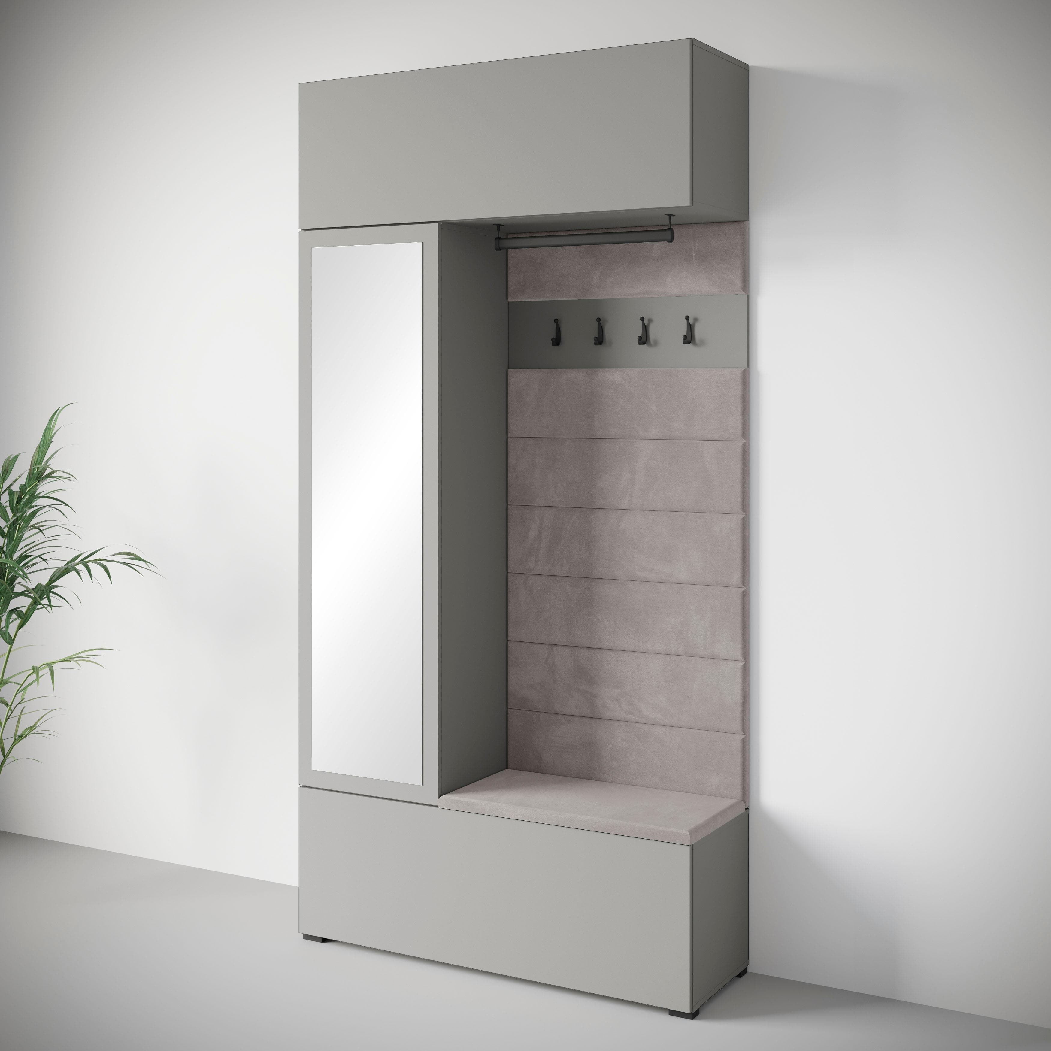 HOME AFFAIRE Garderoben-Set TEJO Pallad grau
